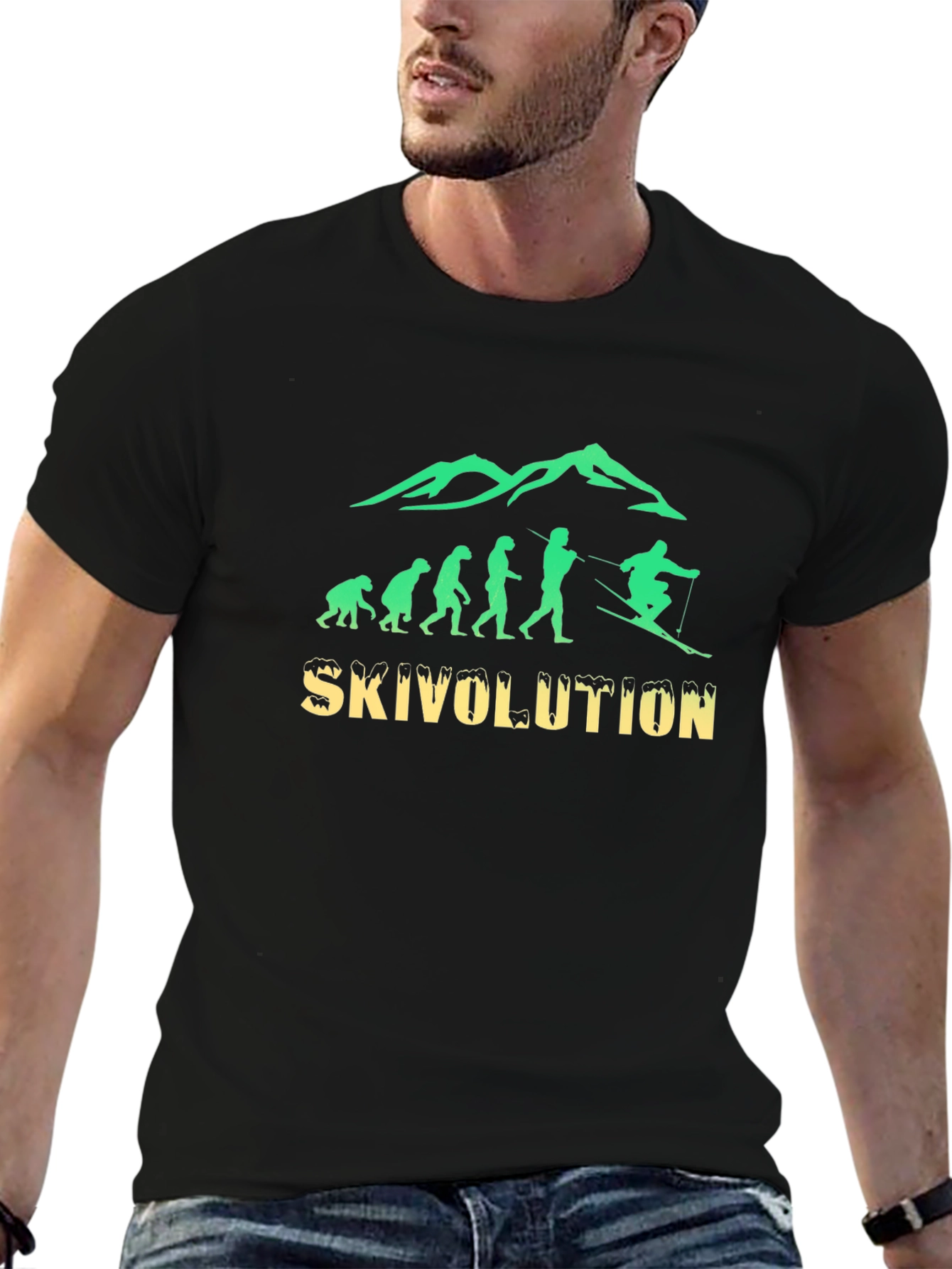 Skivolution T-Shirt: Evolution of Skiing