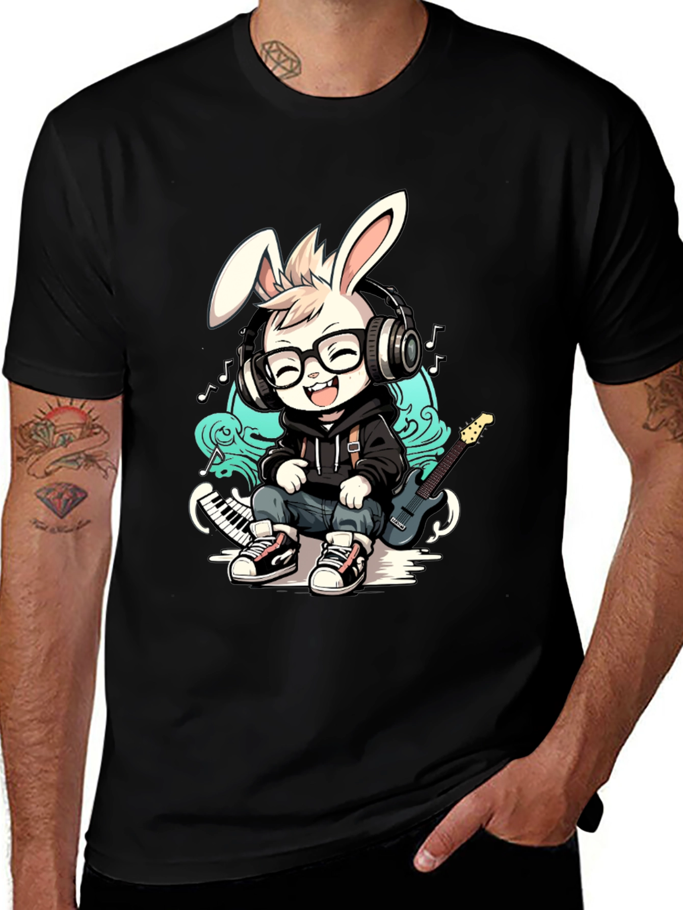 Cool Bunny Musician T-Shirt