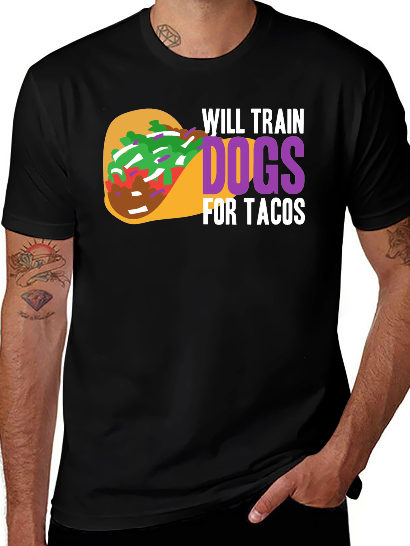 Will Train Dogs for Tacos Graphic T-Shirt