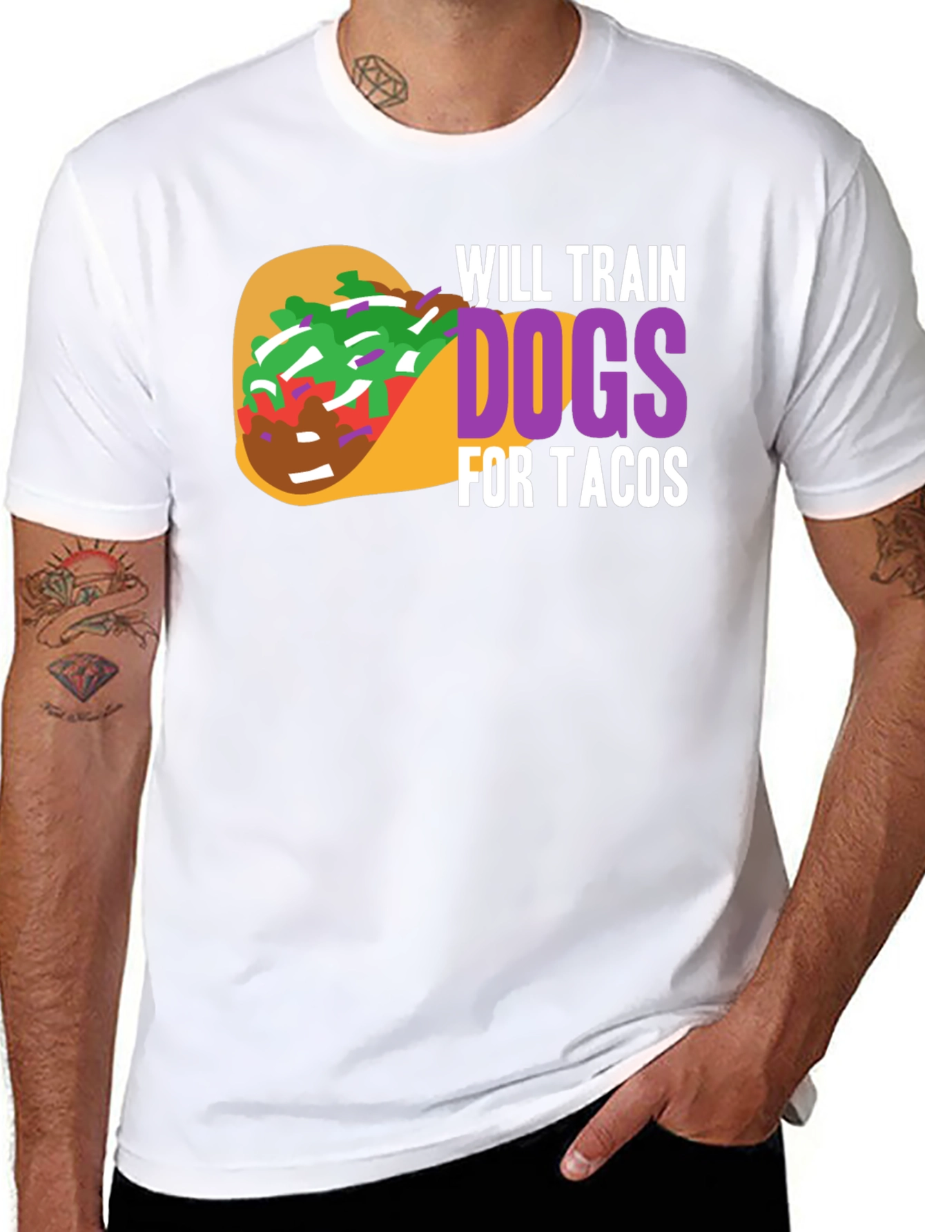 Will Train Dogs for Tacos Graphic T-Shirt