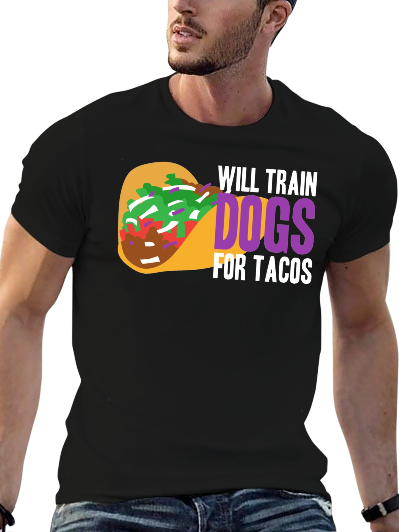 Will Train Dogs for Tacos Graphic T-Shirt