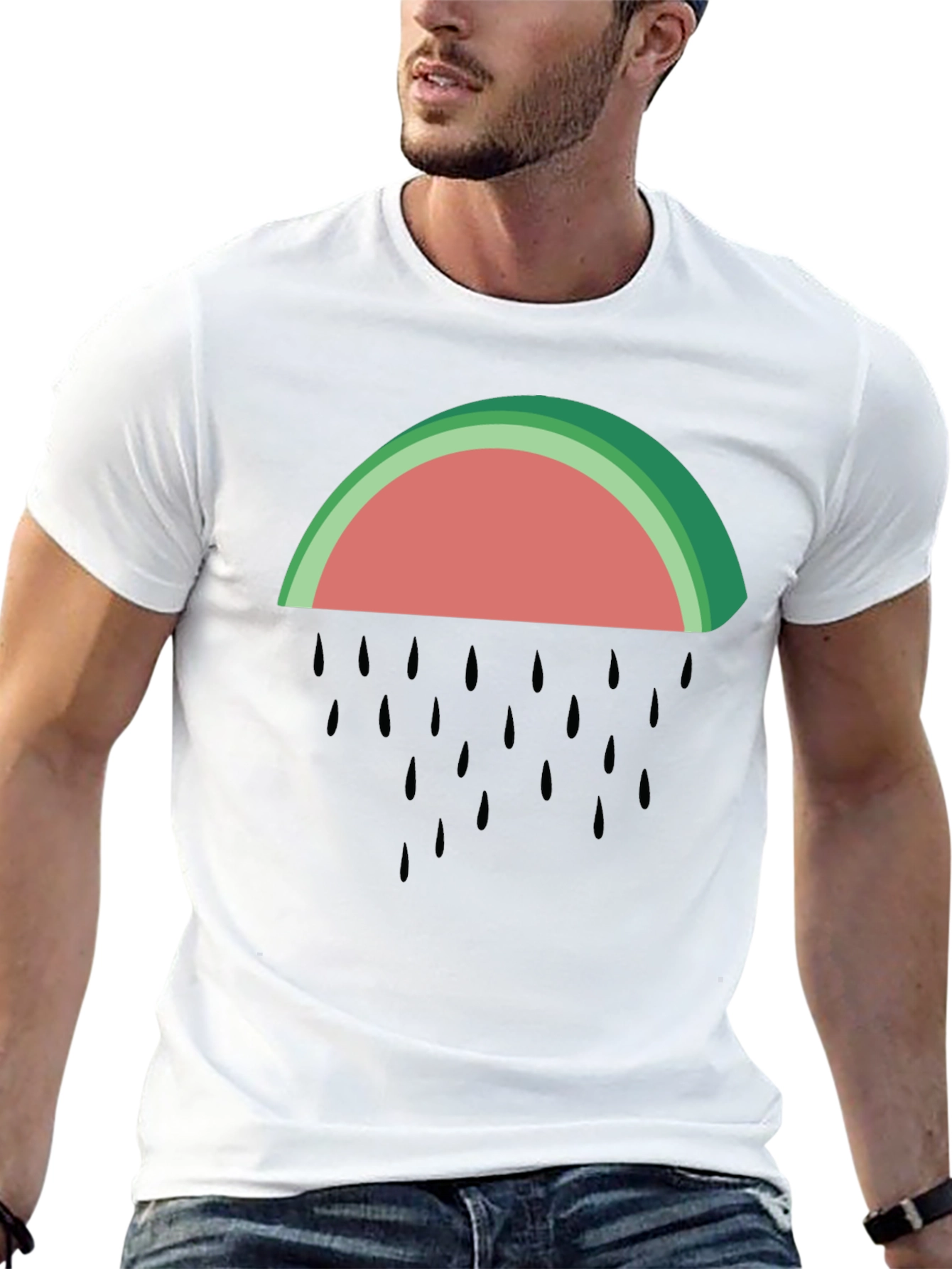 Watermelon Rain Graphic Tee - Summer Fun!