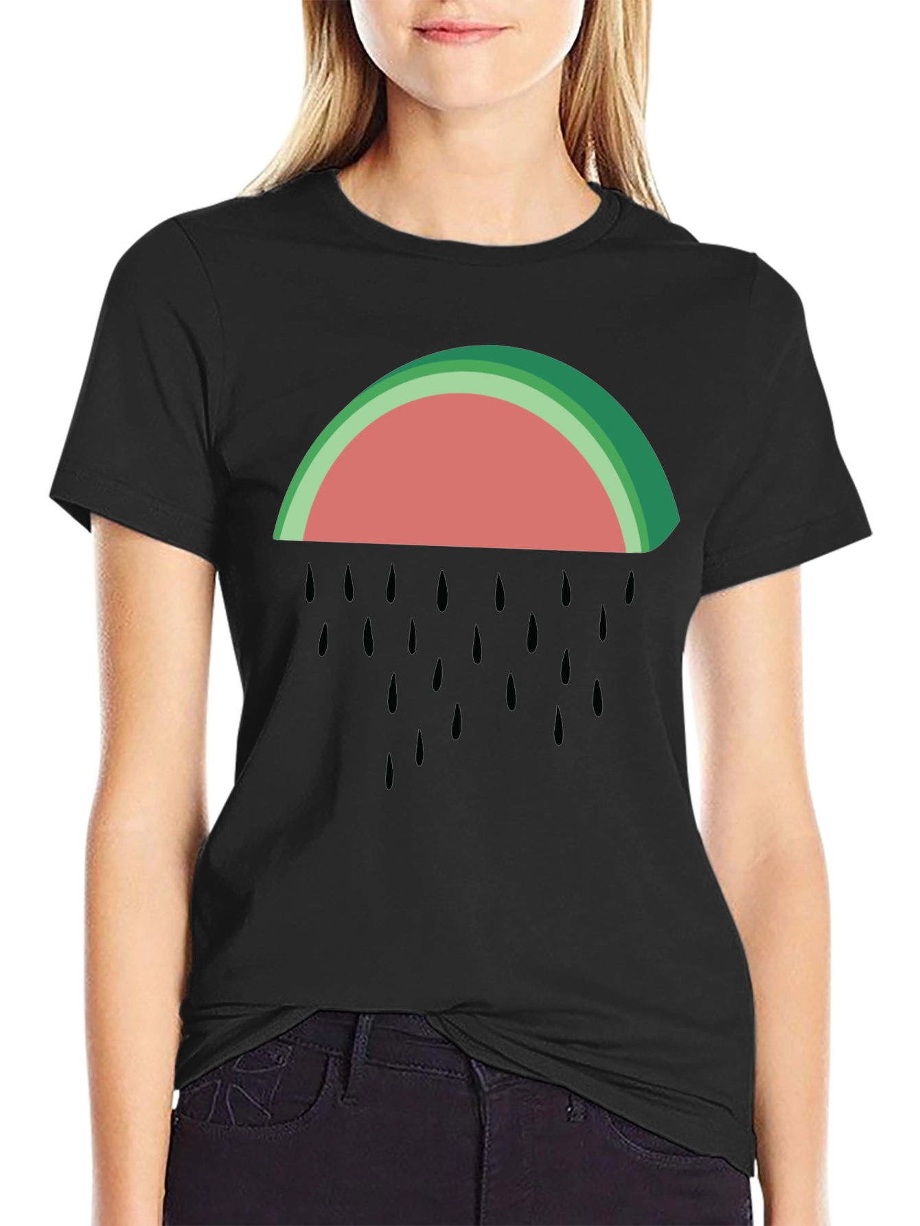 Watermelon Rain Graphic Tee - Summer Fun!