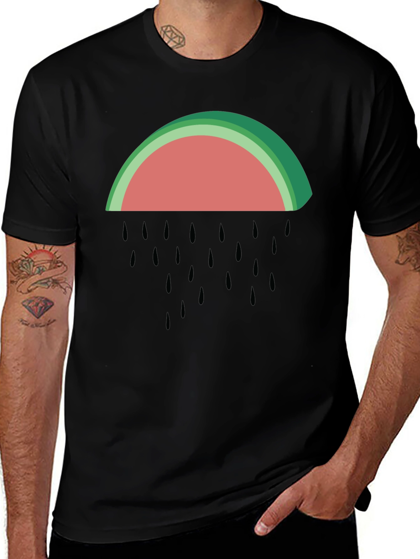 Watermelon Rain Graphic Tee - Summer Fun!