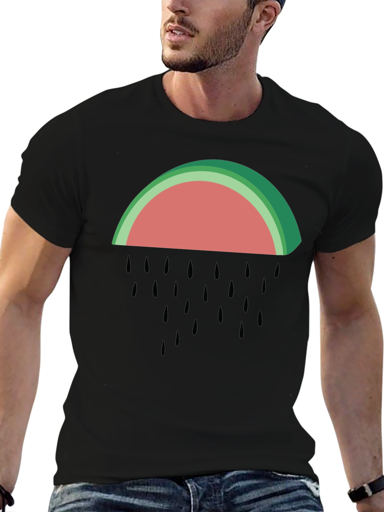 Watermelon Rain Graphic Tee - Summer Fun!