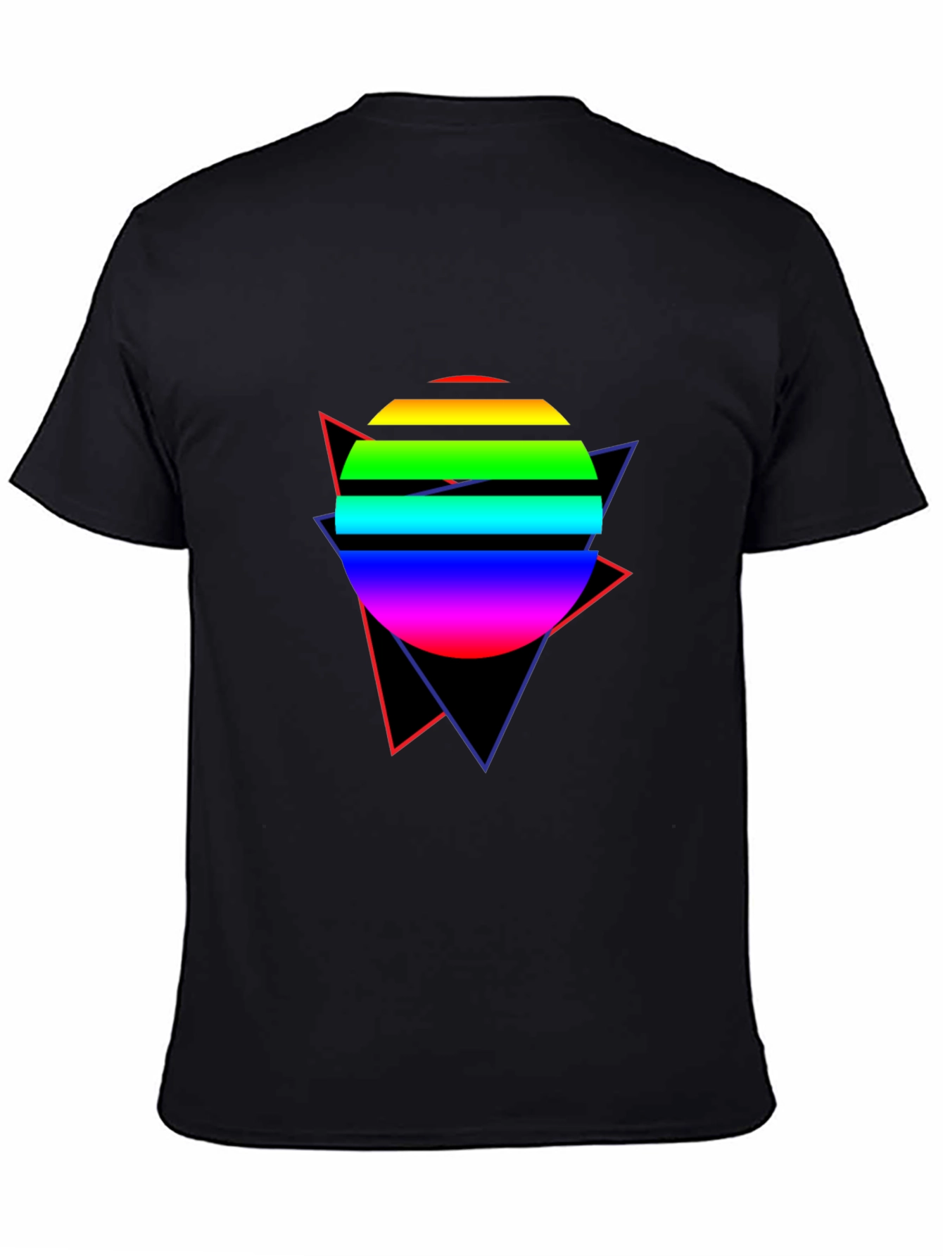 Retro Rainbow Circle T-Shirt - 80s Design