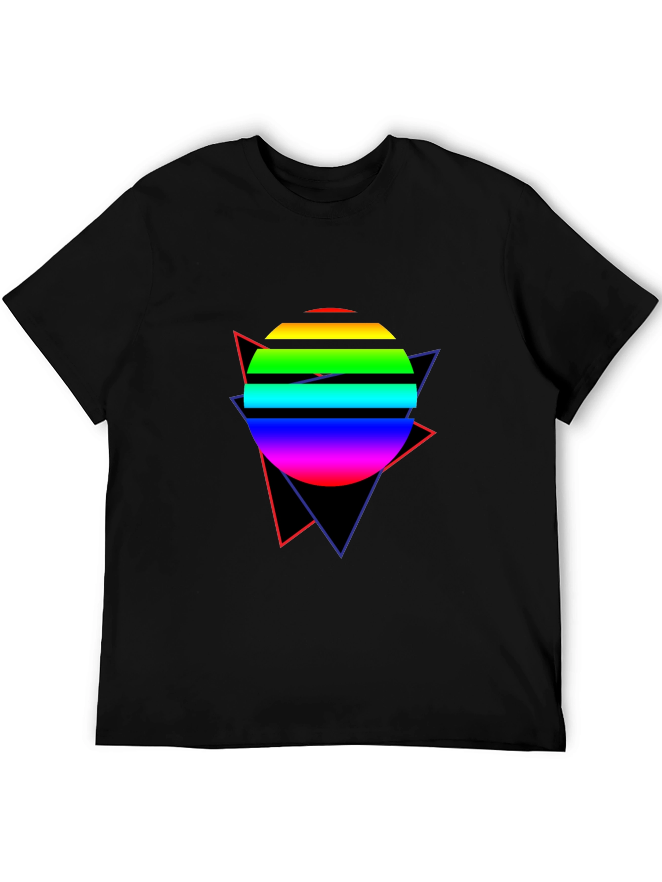 Retro Rainbow Circle T-Shirt - 80s Design