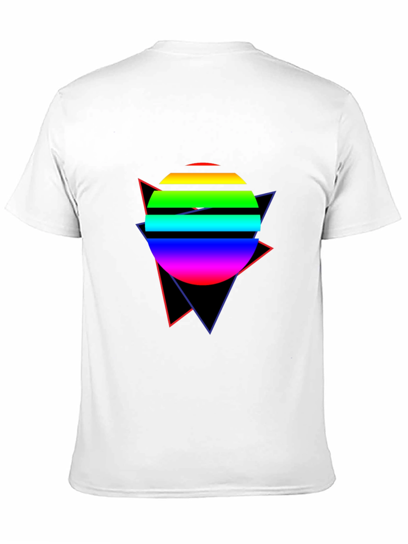 Retro Rainbow Circle T-Shirt - 80s Design