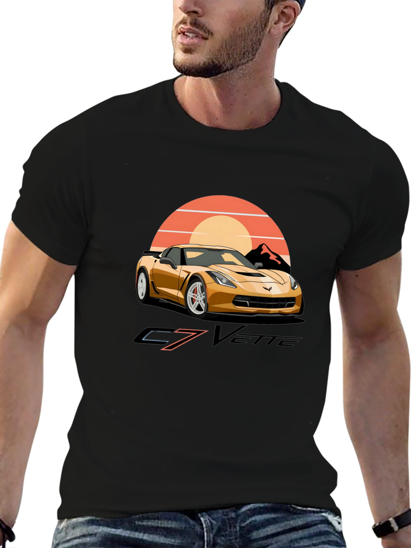 C7 Vette Graphic T-Shirt - Retro Car Design
