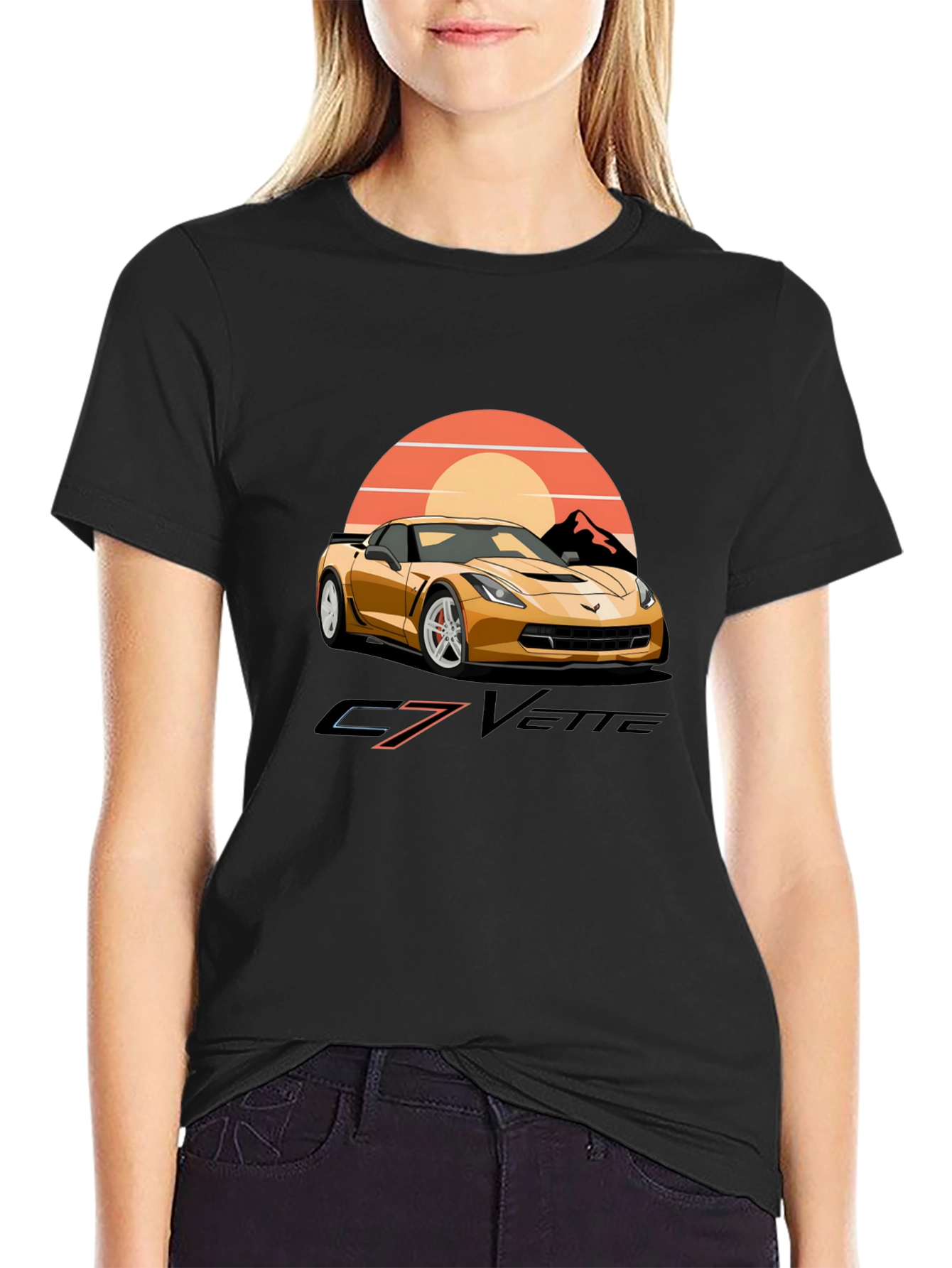 C7 Vette Graphic T-Shirt - Retro Car Design