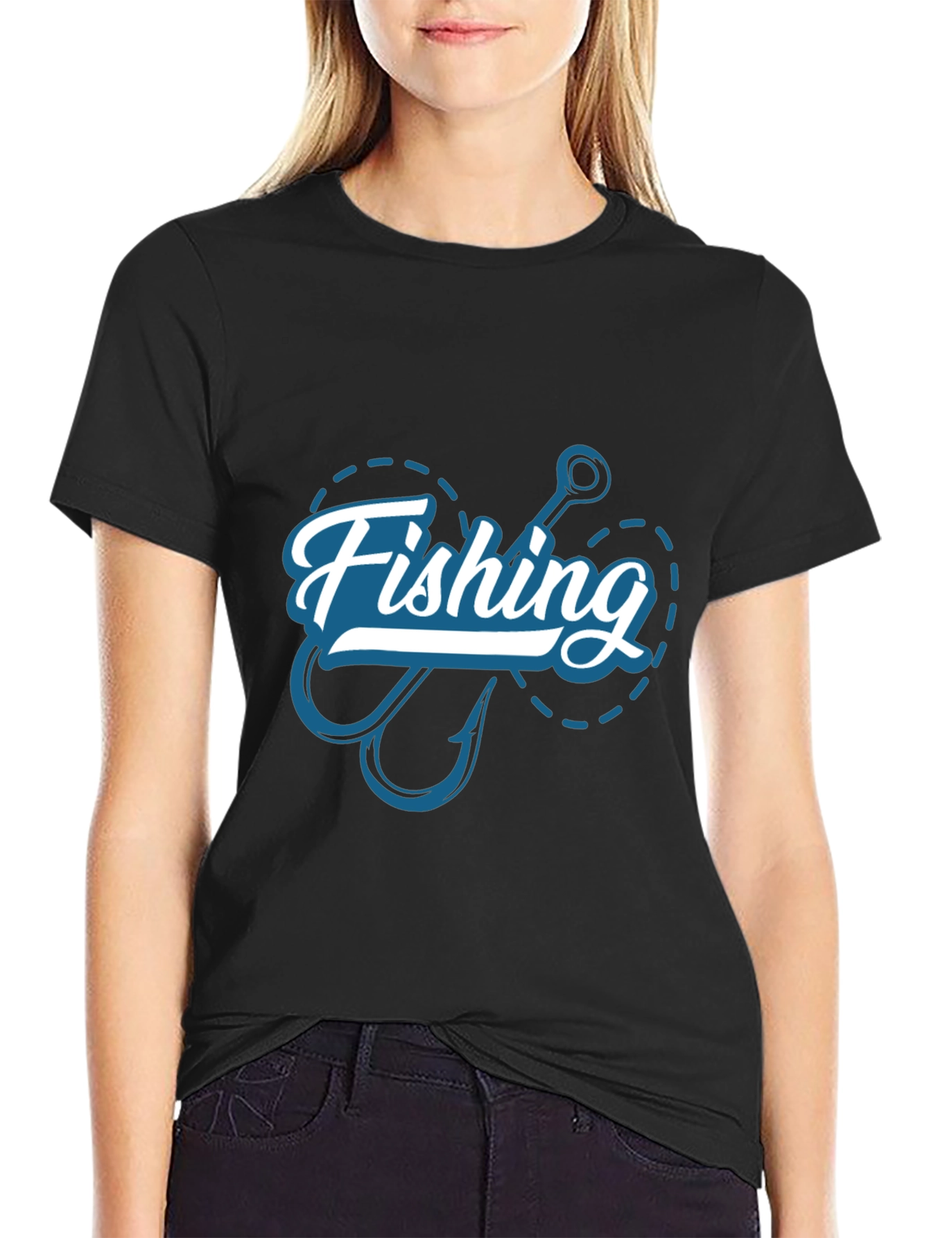 Fishing Hook Graphic T-Shirt - Casual Style