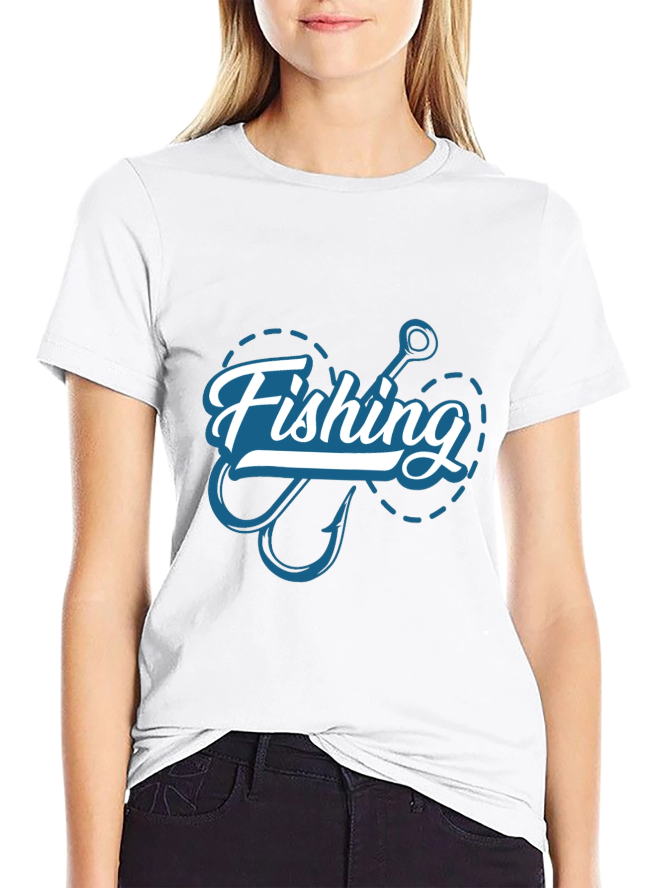 Fishing Hook Graphic T-Shirt - Casual Style