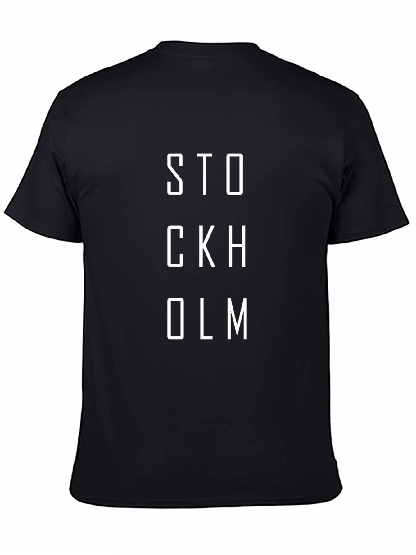 Stockholm Graphic Tee - Black Cotton Blend T-Shirt