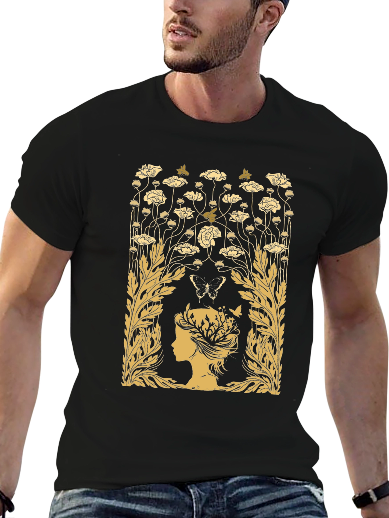 Floral Silhouette Graphic T-Shirt