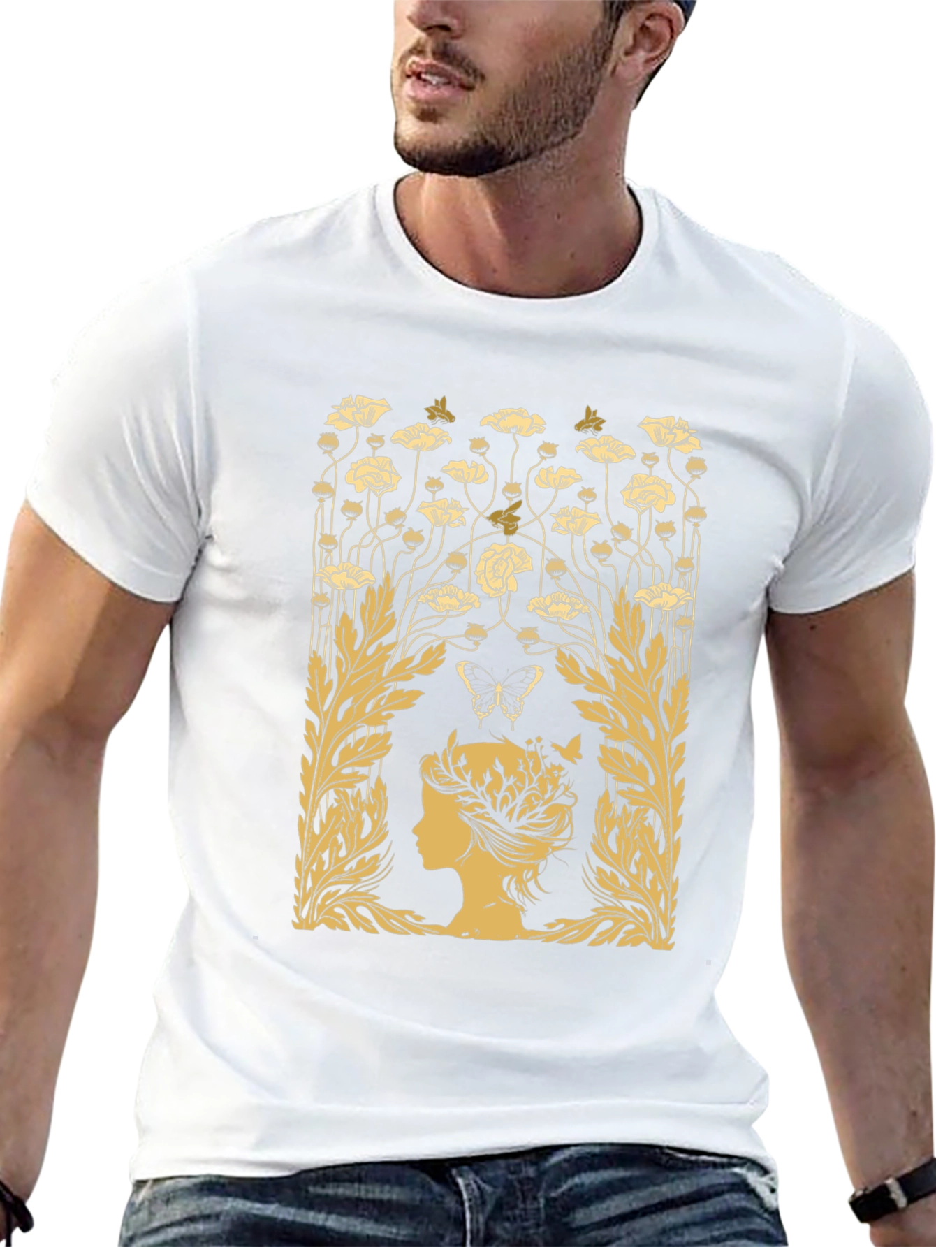 Floral Silhouette Graphic T-Shirt