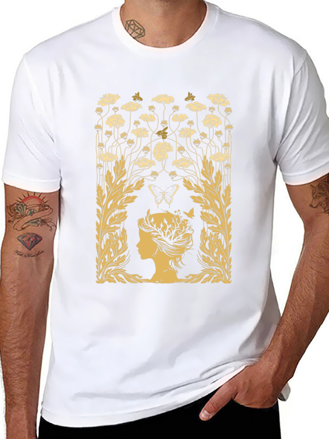 Floral Silhouette Graphic T-Shirt