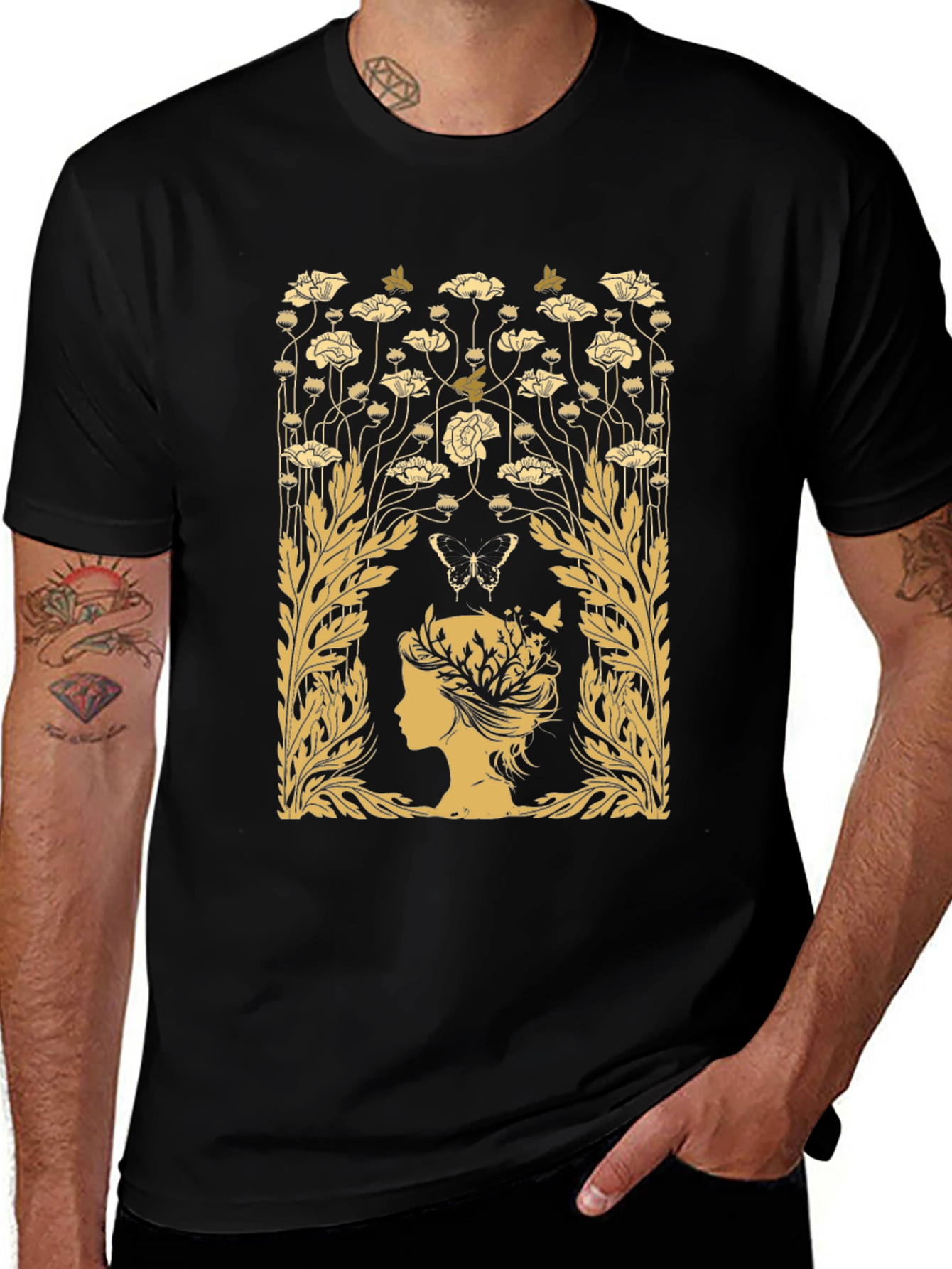 Floral Silhouette Graphic T-Shirt
