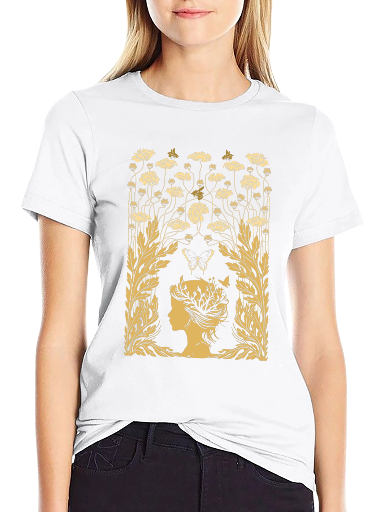Floral Silhouette Graphic T-Shirt