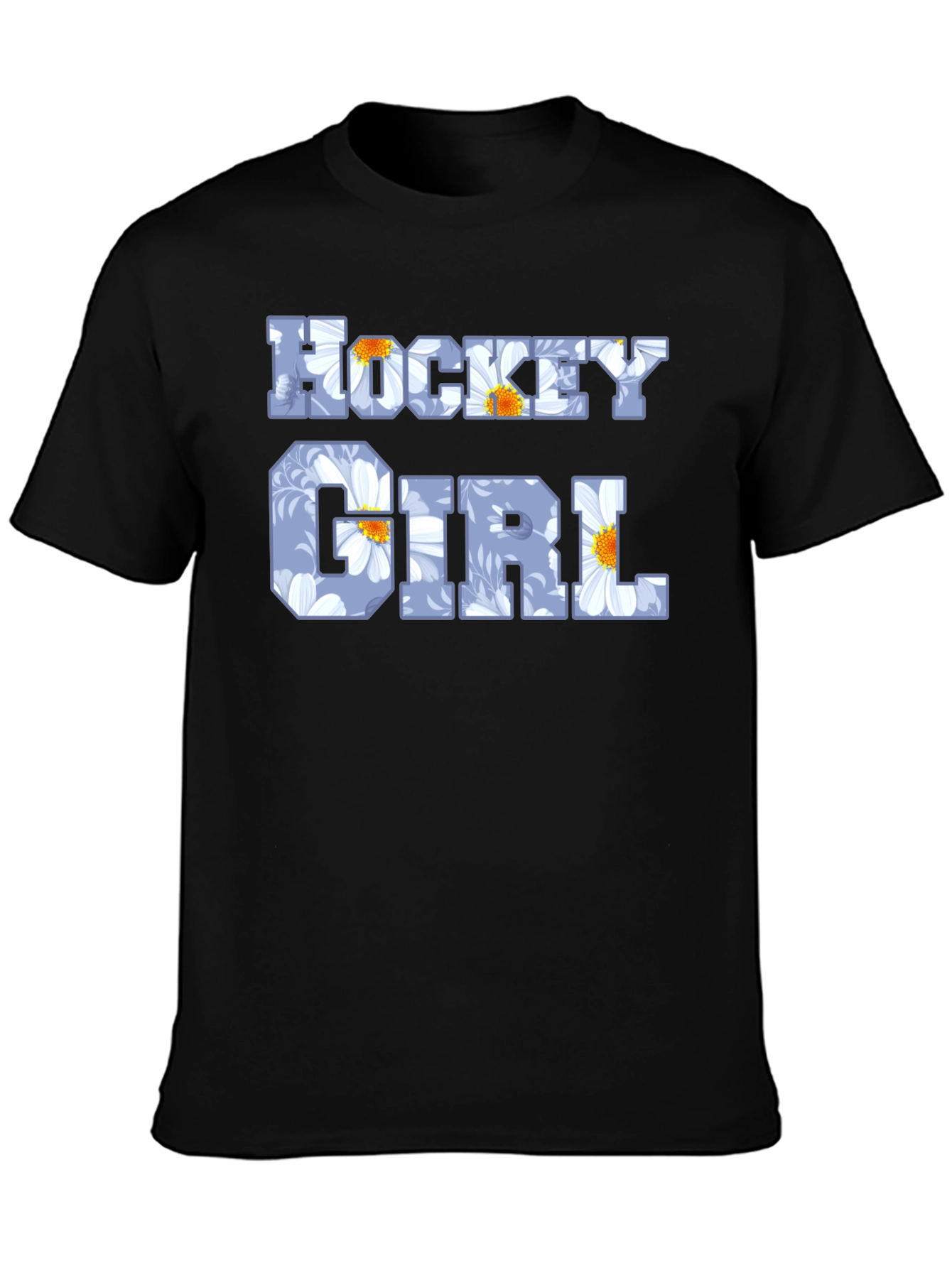 Hockey Girl Floral Graphic T-Shirt