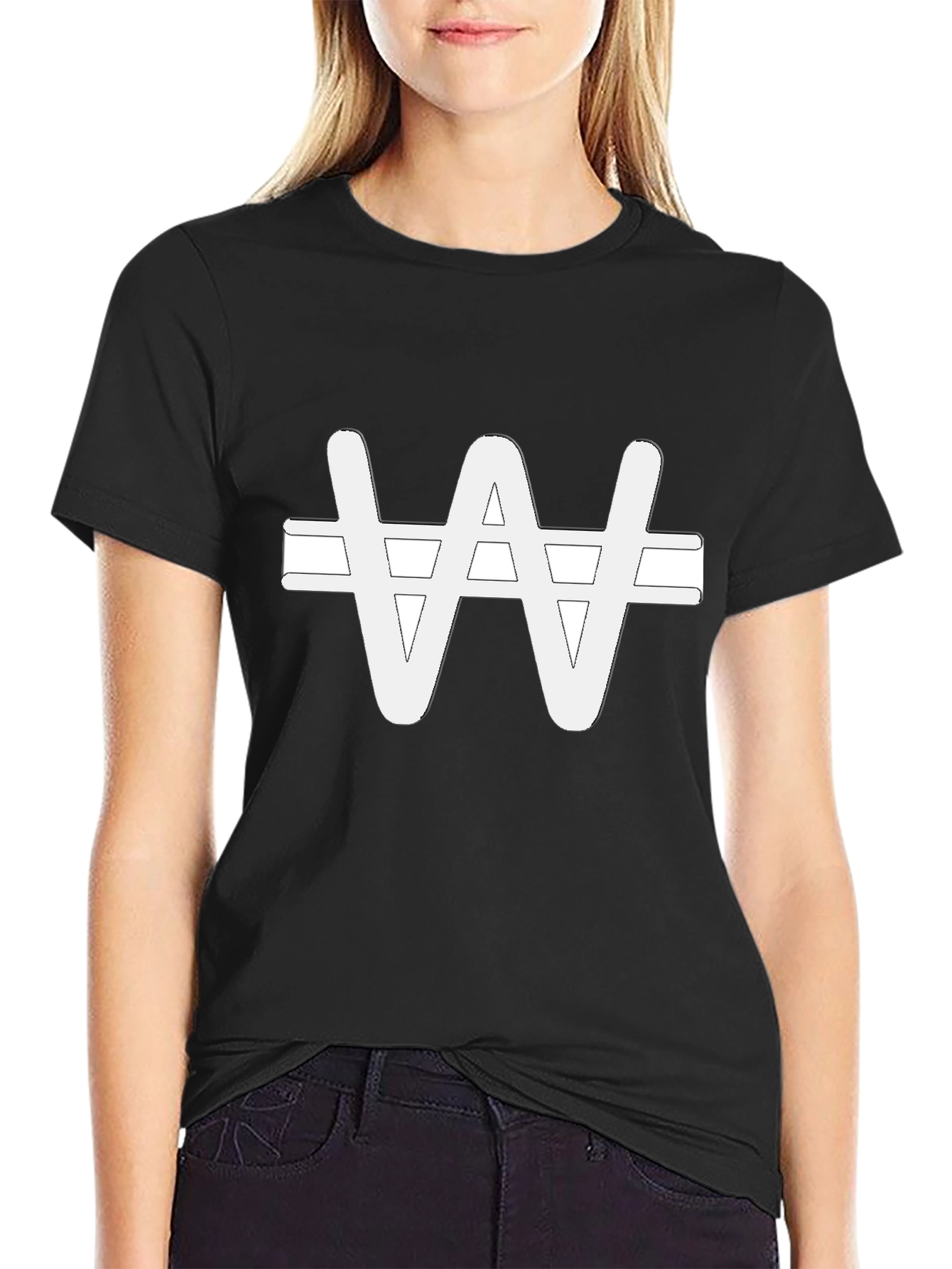 Won Symbol T-Shirt - Black Unisex