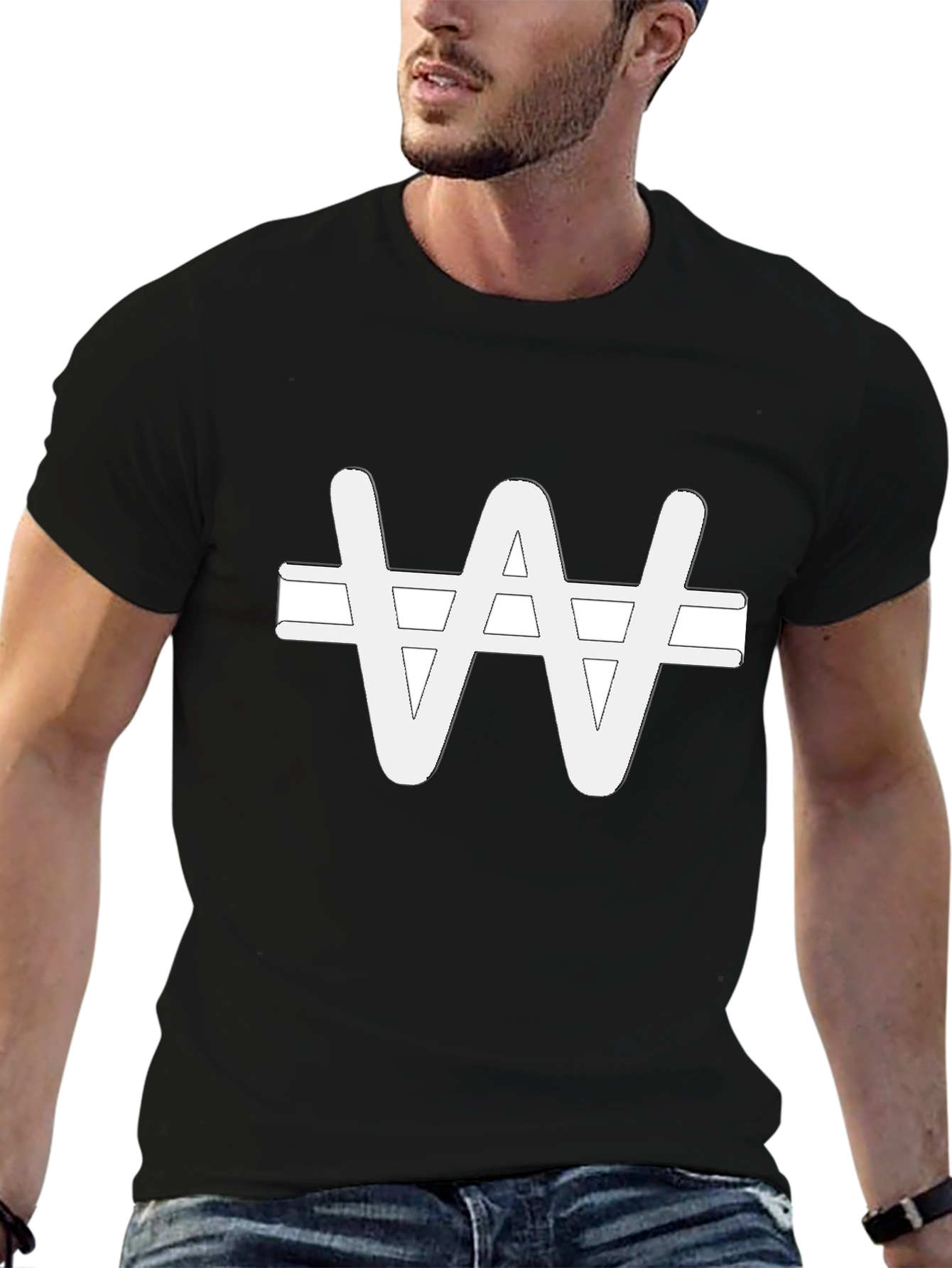 Won Symbol T-Shirt - Black Unisex