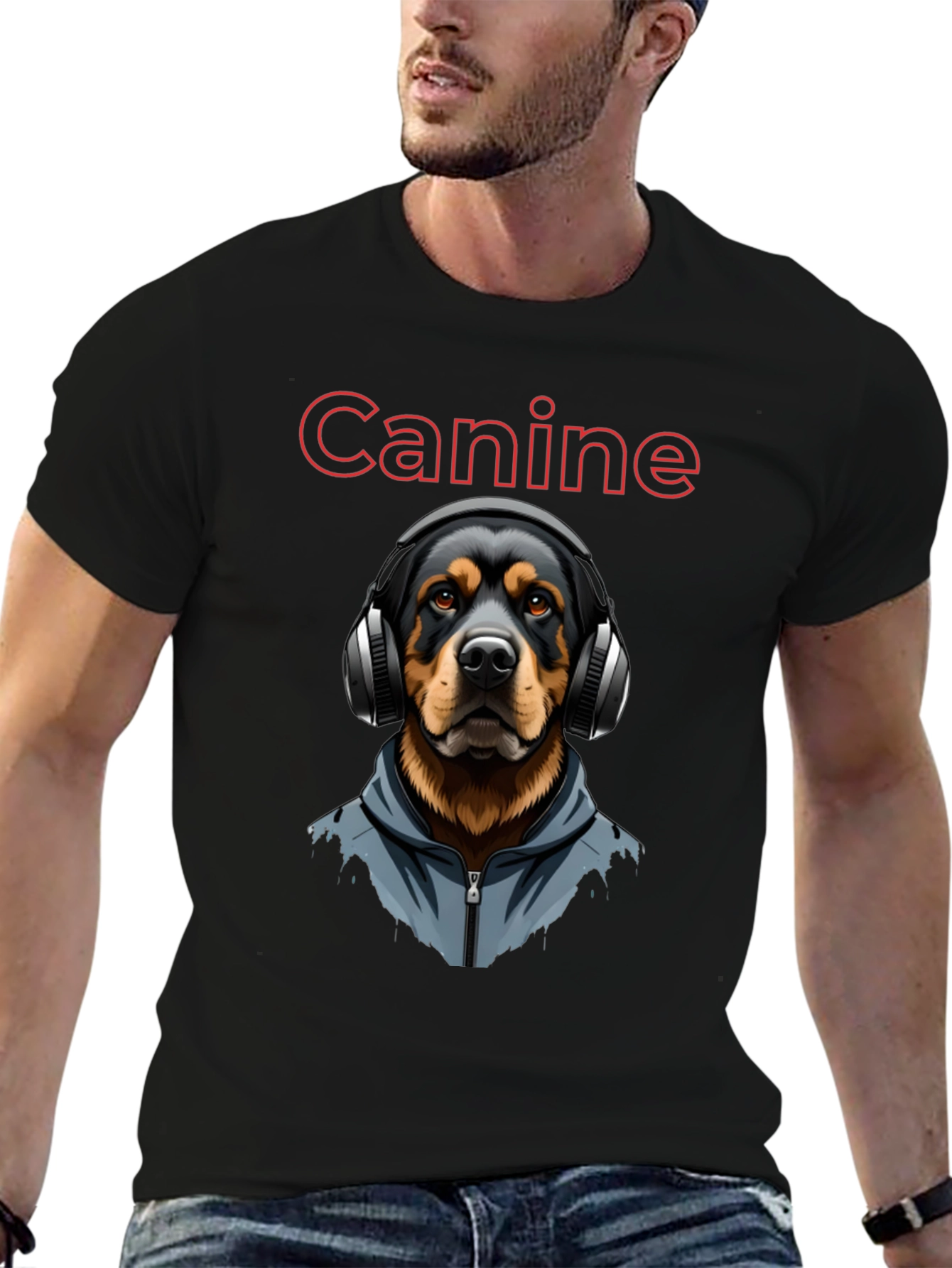Canine Cool T-Shirt: Dog with Headphones