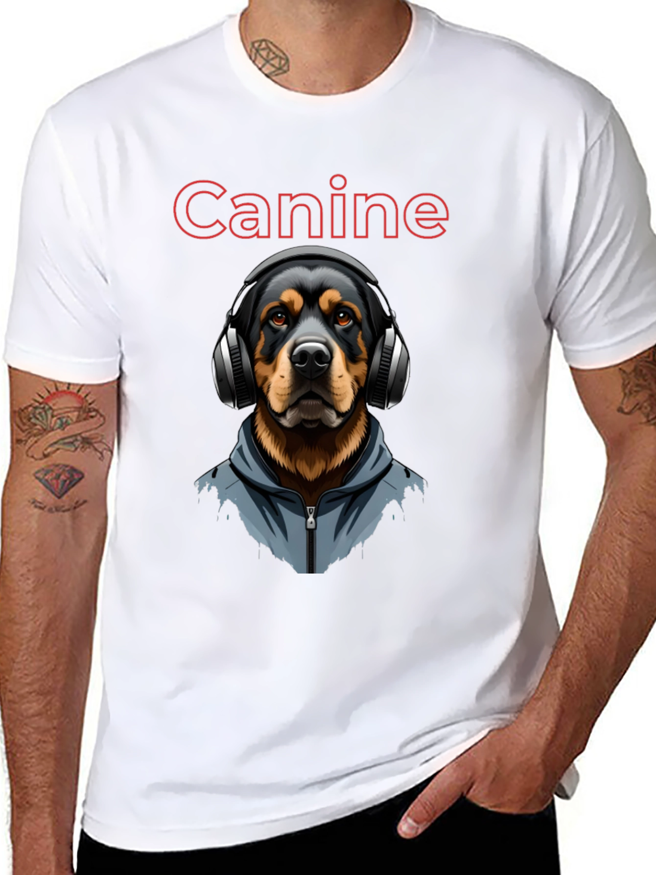 Canine Cool T-Shirt: Dog with Headphones