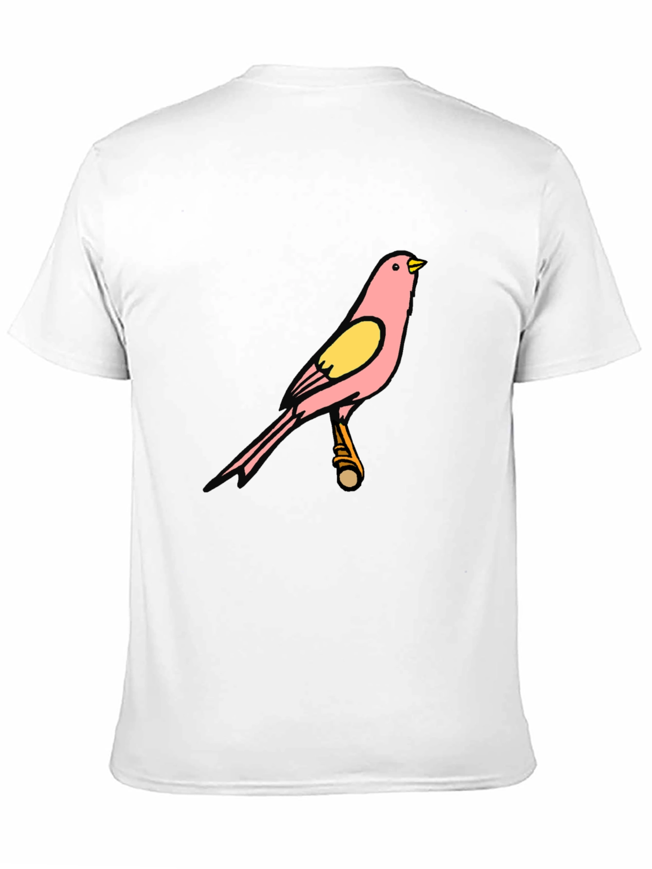 Pink Bird Graphic Black T-Shirt