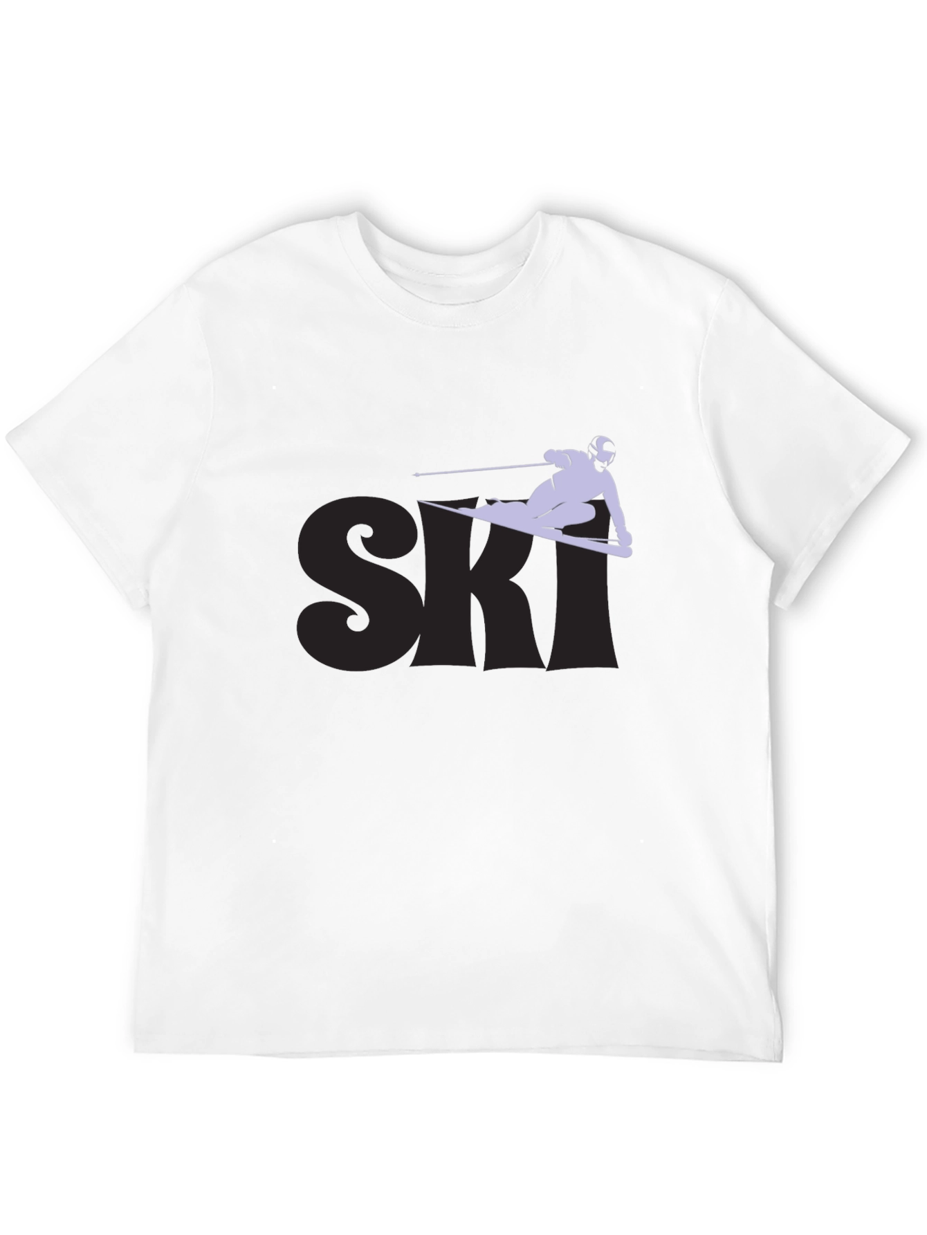 Ski Graphic Tee - Black Cotton Blend T-Shirt