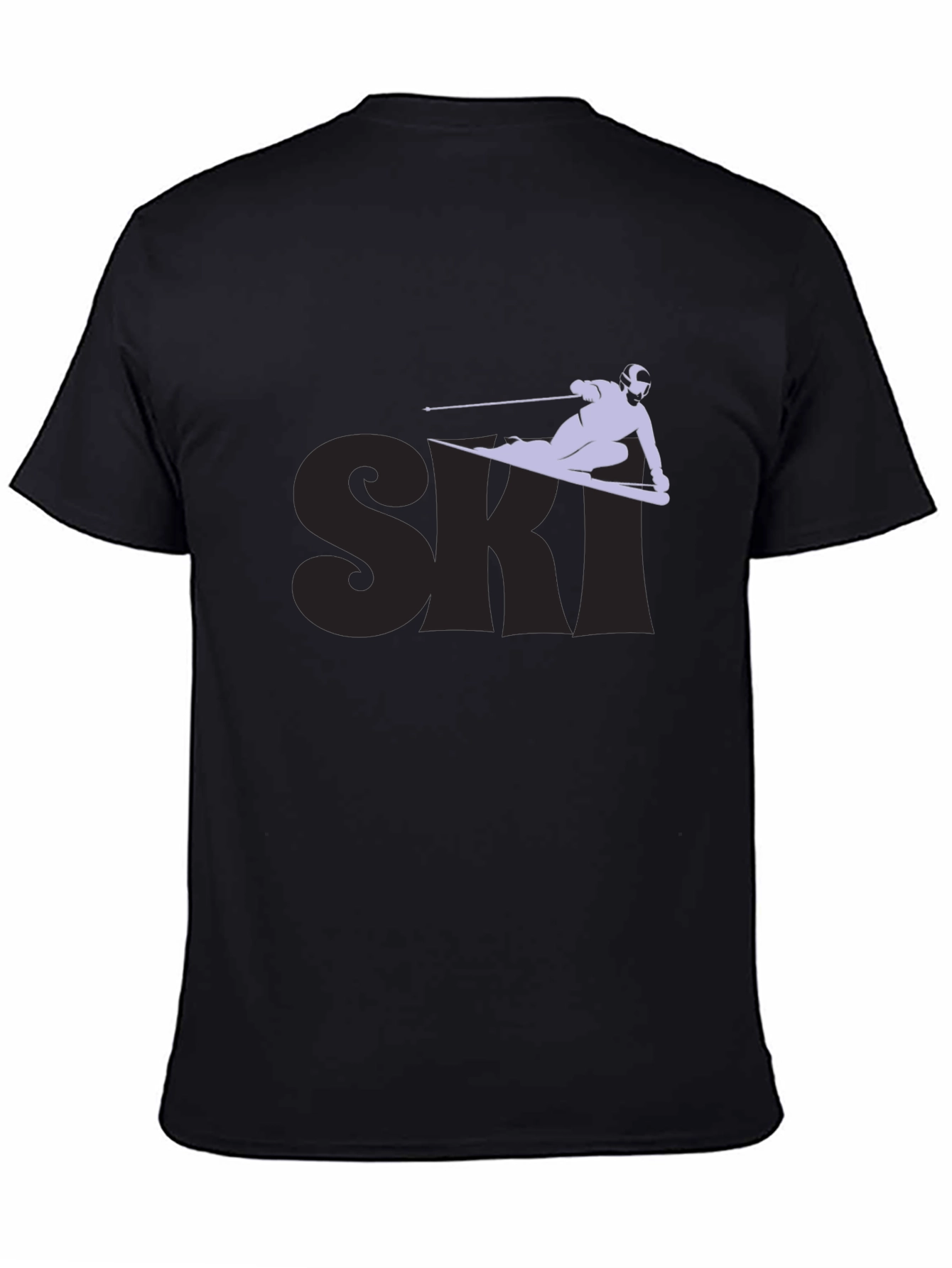 Ski Graphic Tee - Black Cotton Blend T-Shirt