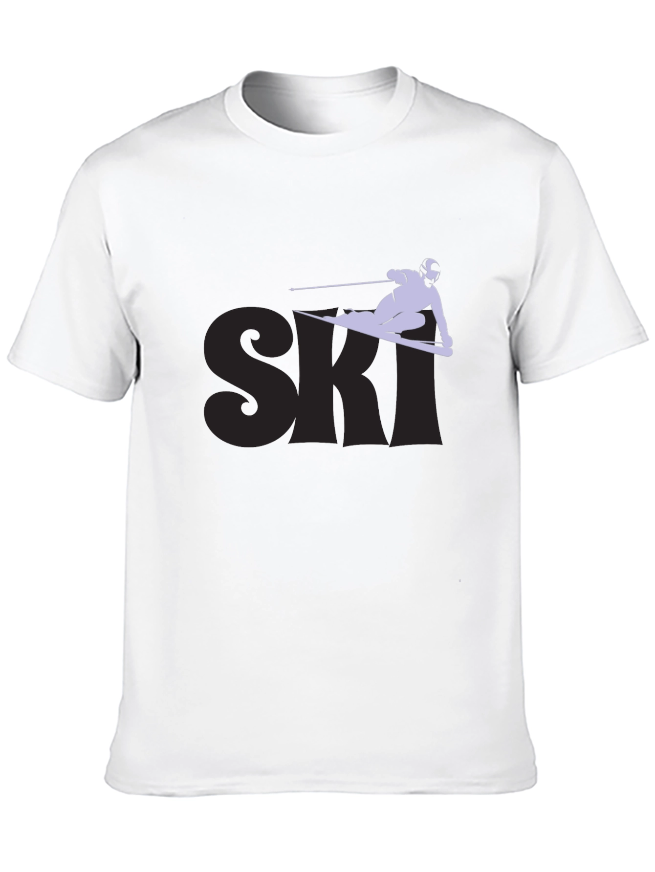 Ski Graphic Tee - Black Cotton Blend T-Shirt