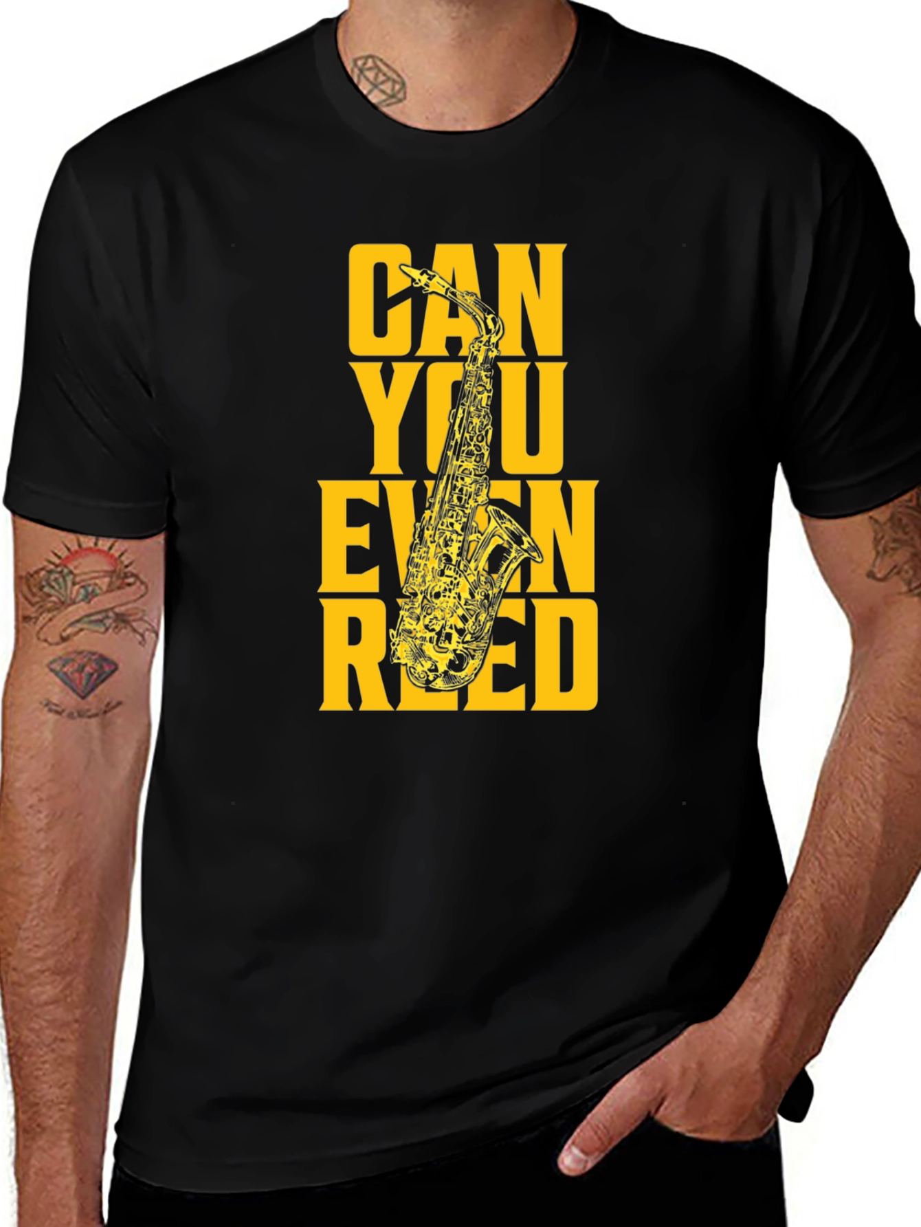 Can You Even Reed? Funny Saxophone Musician T-Shirt
