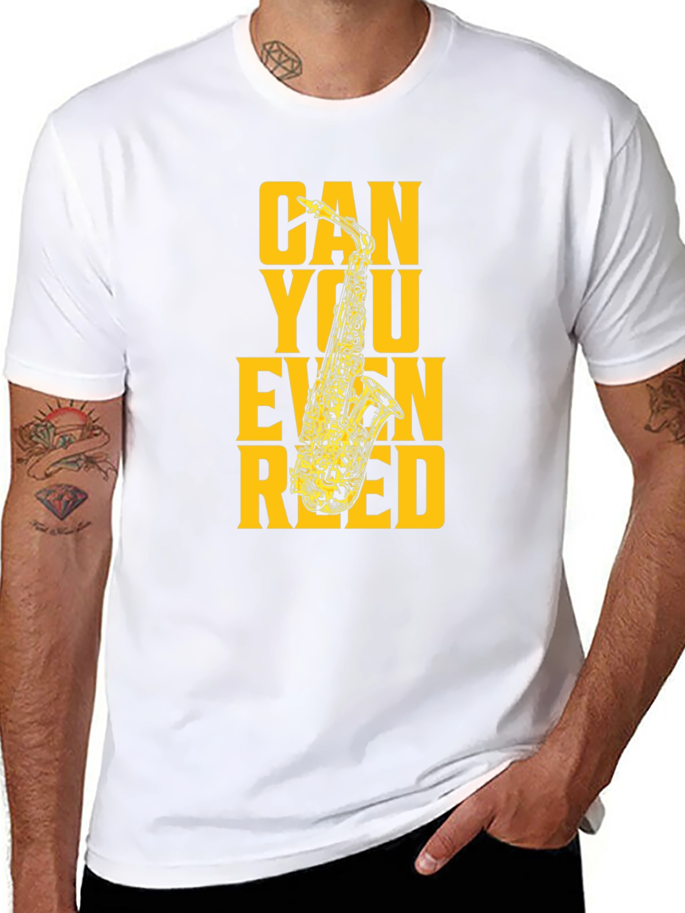 Can You Even Reed? Funny Saxophone Musician T-Shirt