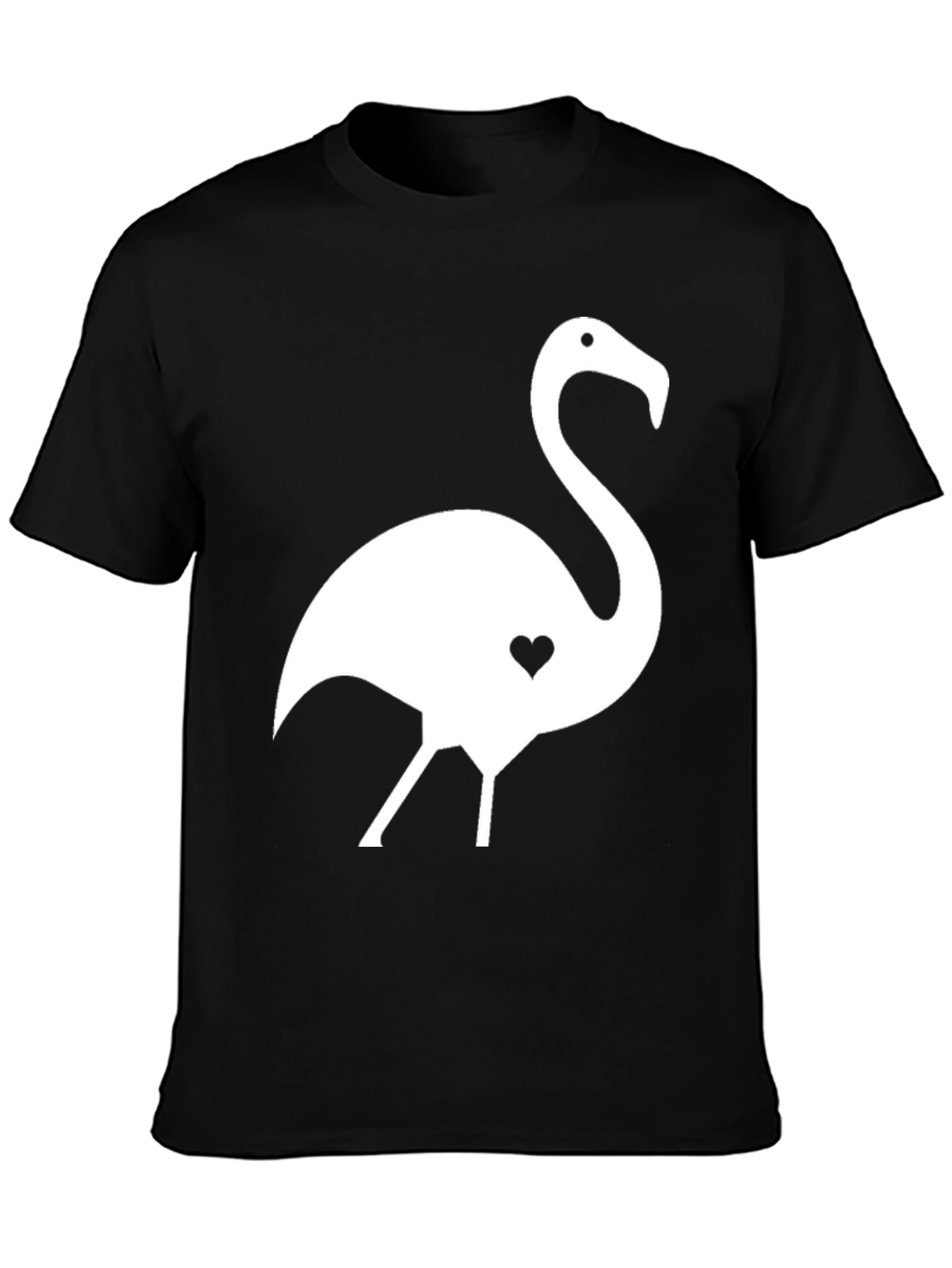 Black Flamingo Heart T-Shirt | Stylish Graphic Tee