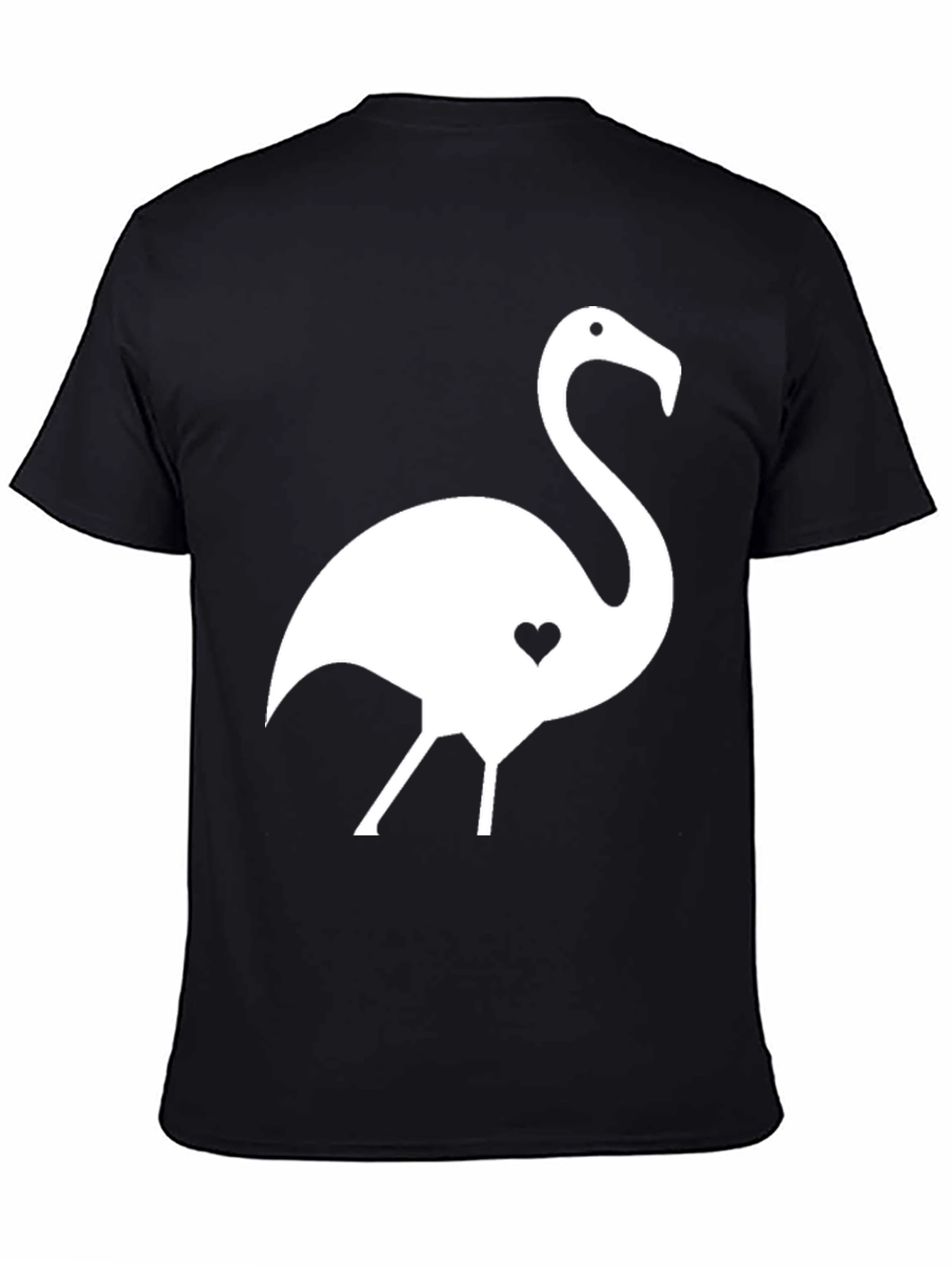 Black Flamingo Heart T-Shirt | Stylish Graphic Tee