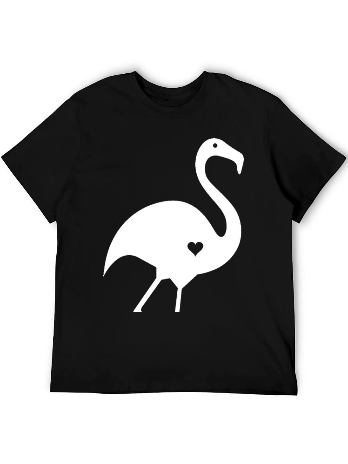 Black Flamingo Heart T-Shirt | Stylish Graphic Tee