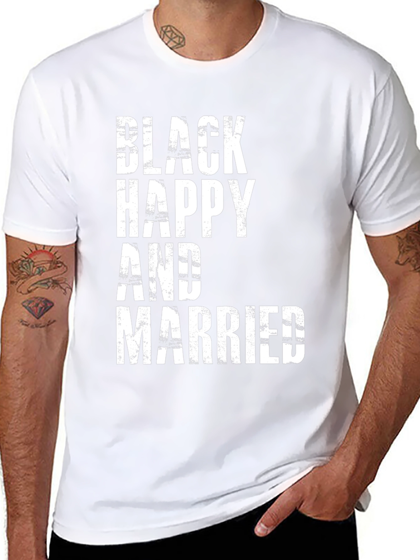 Black Happy & Married Graphic Tee