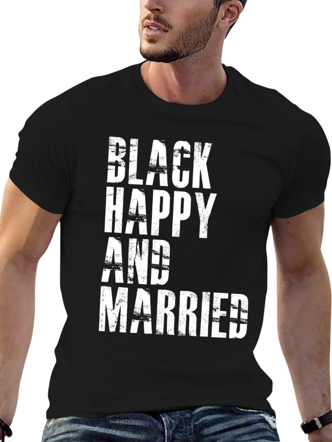 Black Happy & Married Graphic Tee