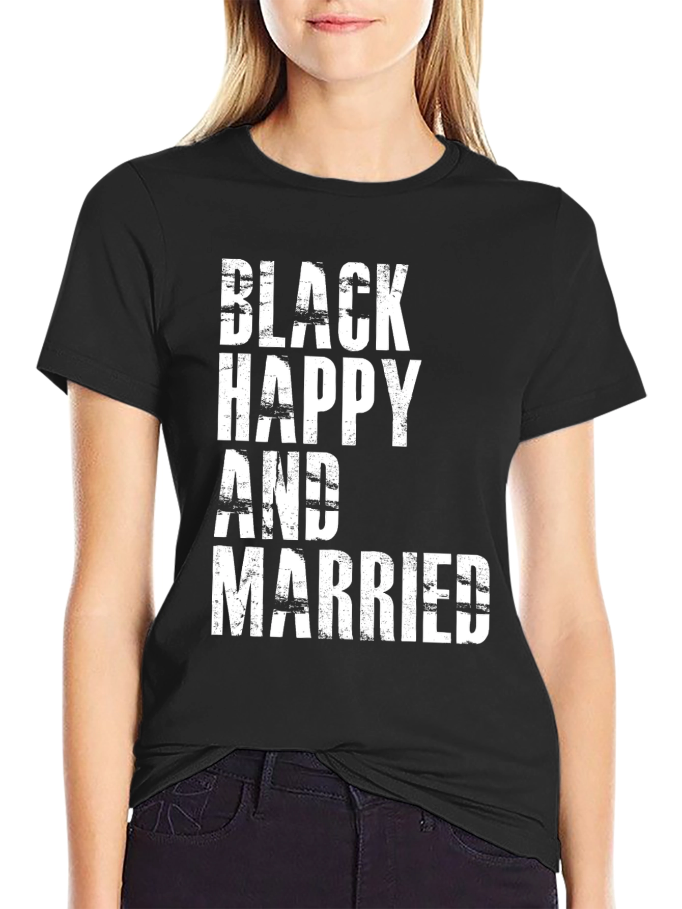 Black Happy & Married Graphic Tee