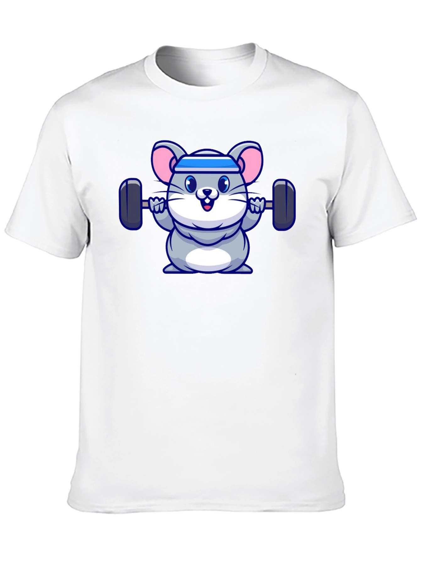 Workout Mouse Graphic Tee - Black Cotton