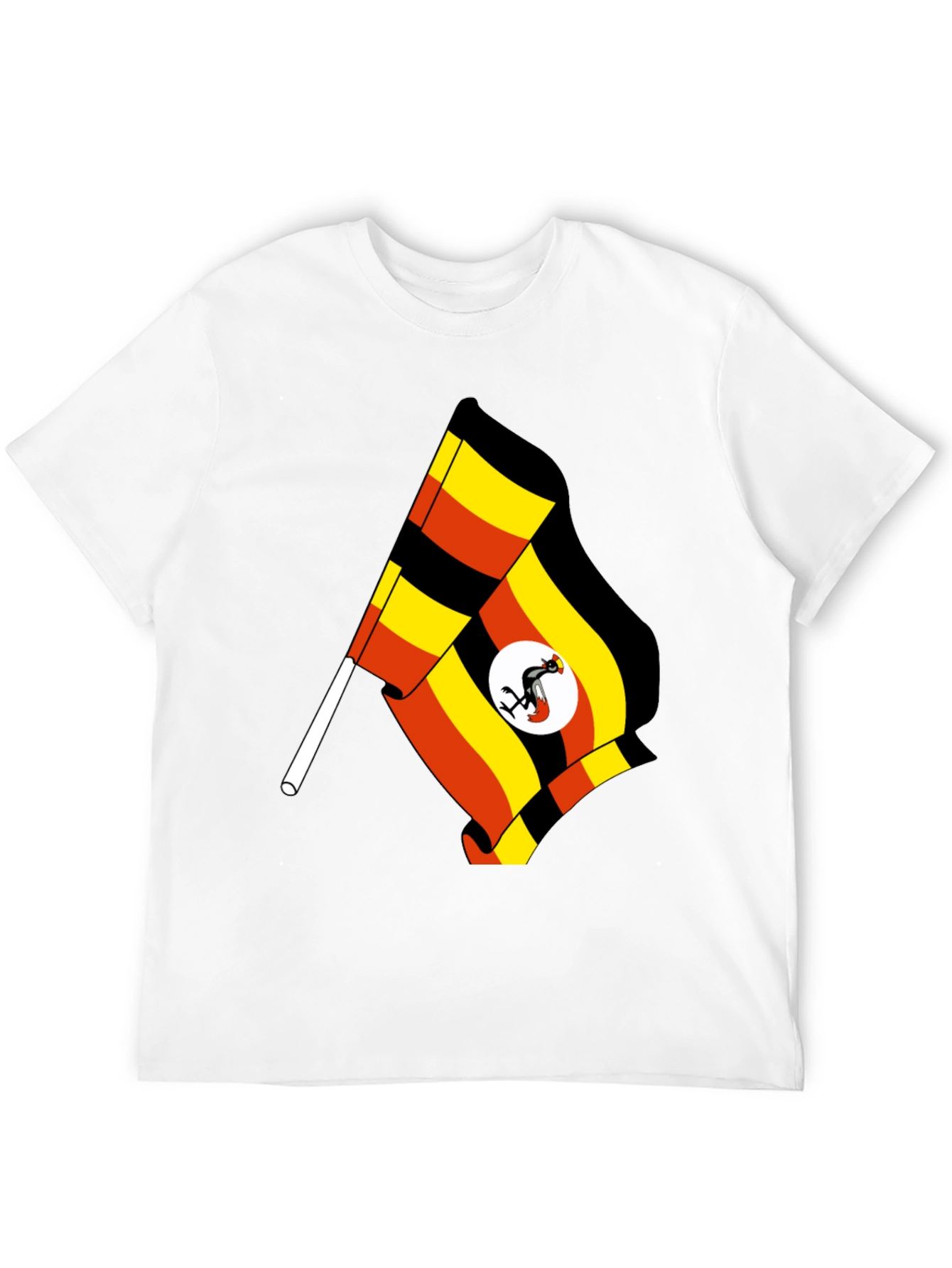 Uganda Flag T-Shirt - Black Cotton Tee