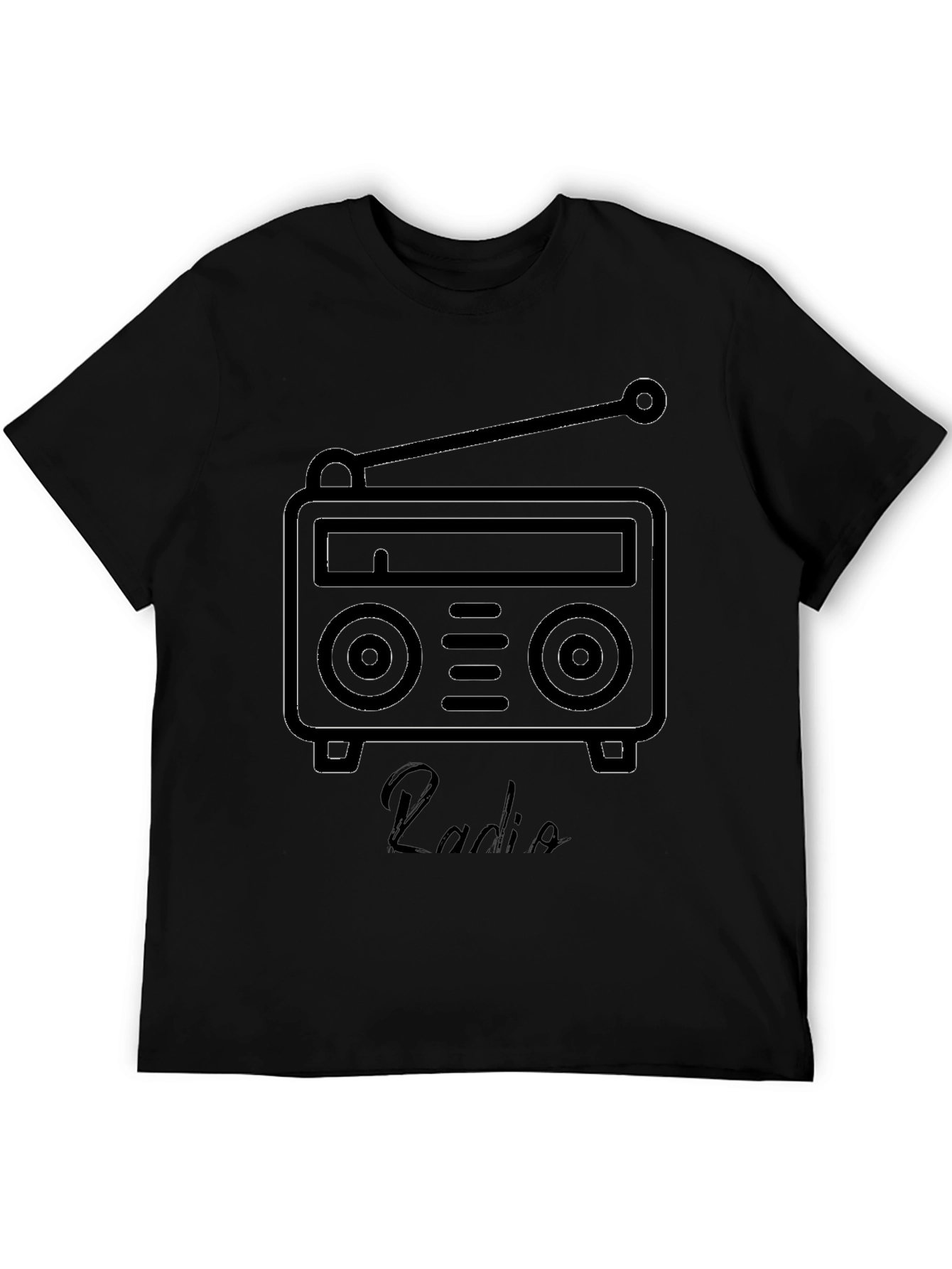 Retro Radio Graphic Black T-Shirt