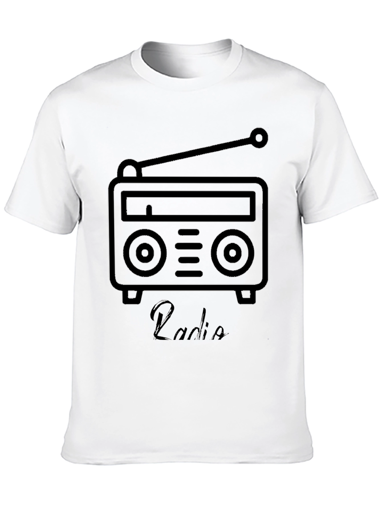 Retro Radio Graphic Black T-Shirt