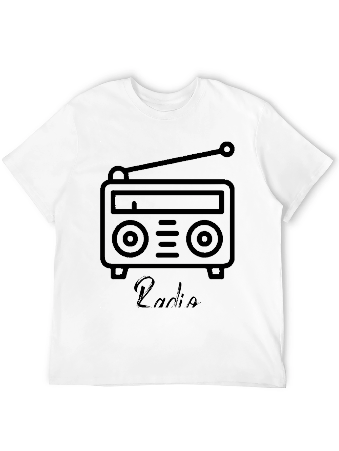 Retro Radio Graphic Black T-Shirt