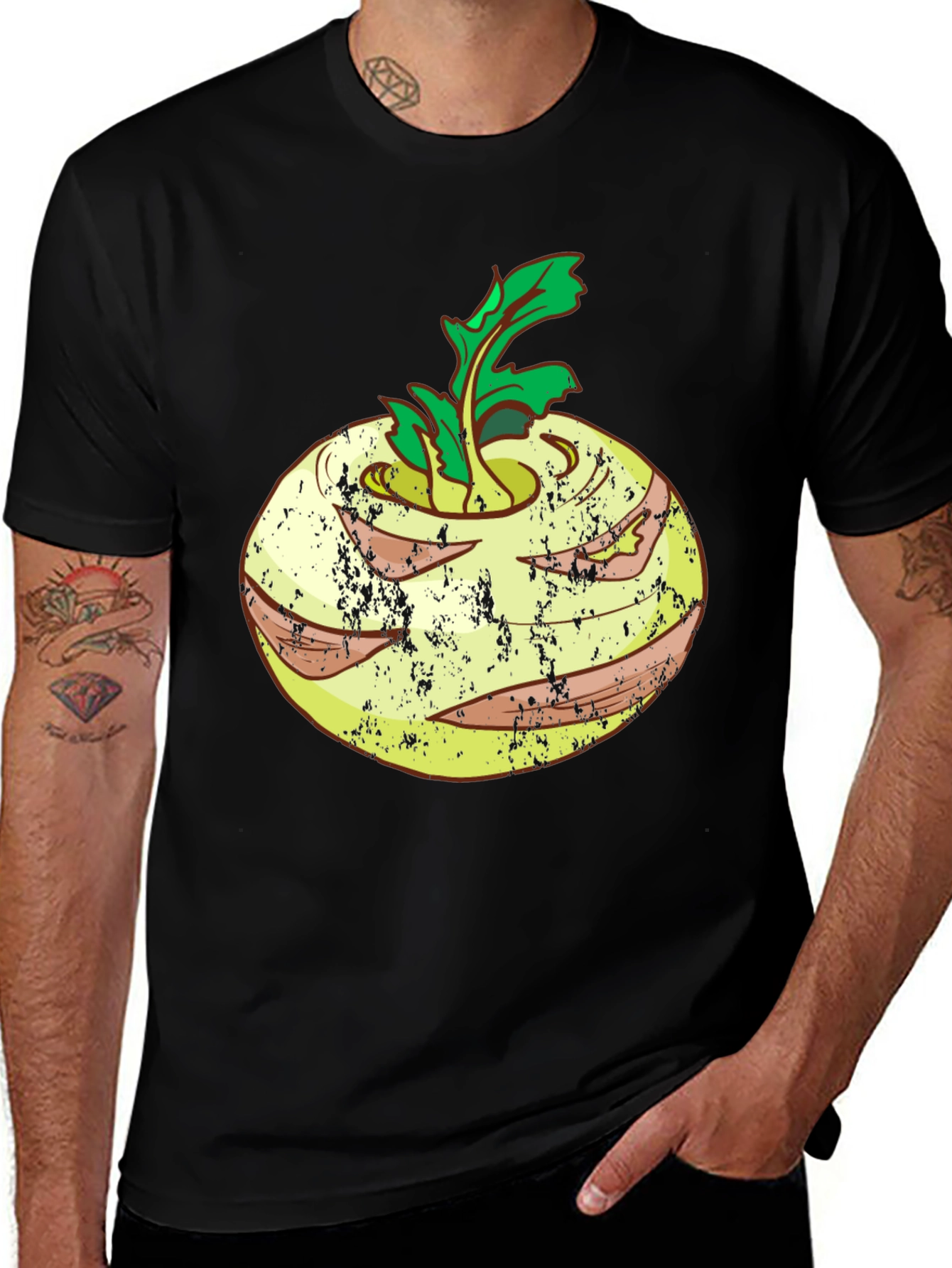 Kohlrabi Graphic T-Shirt - Unique Vegetable Design Tee