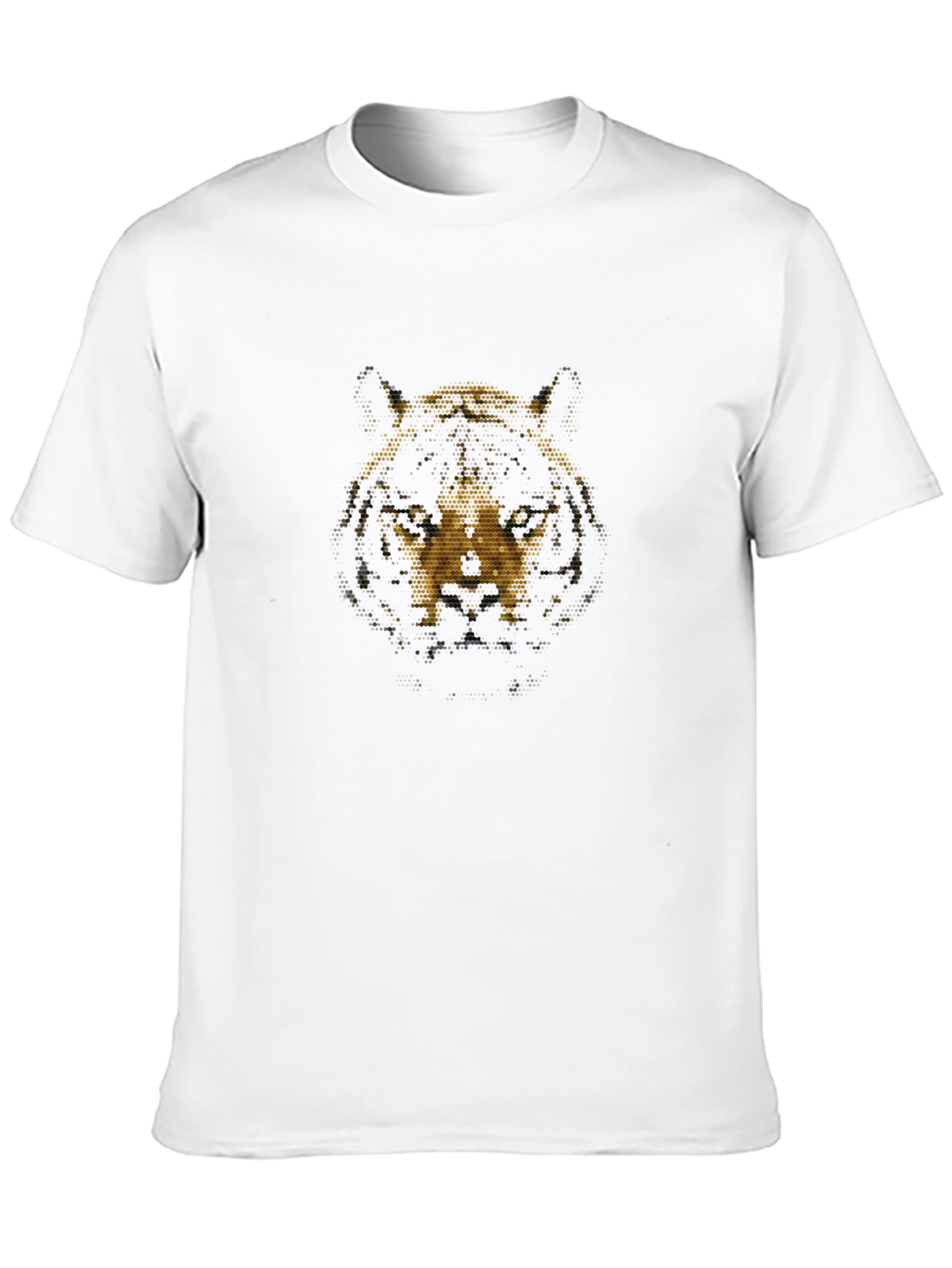 Tiger Head Graphic Print Mens Black T-Shirt