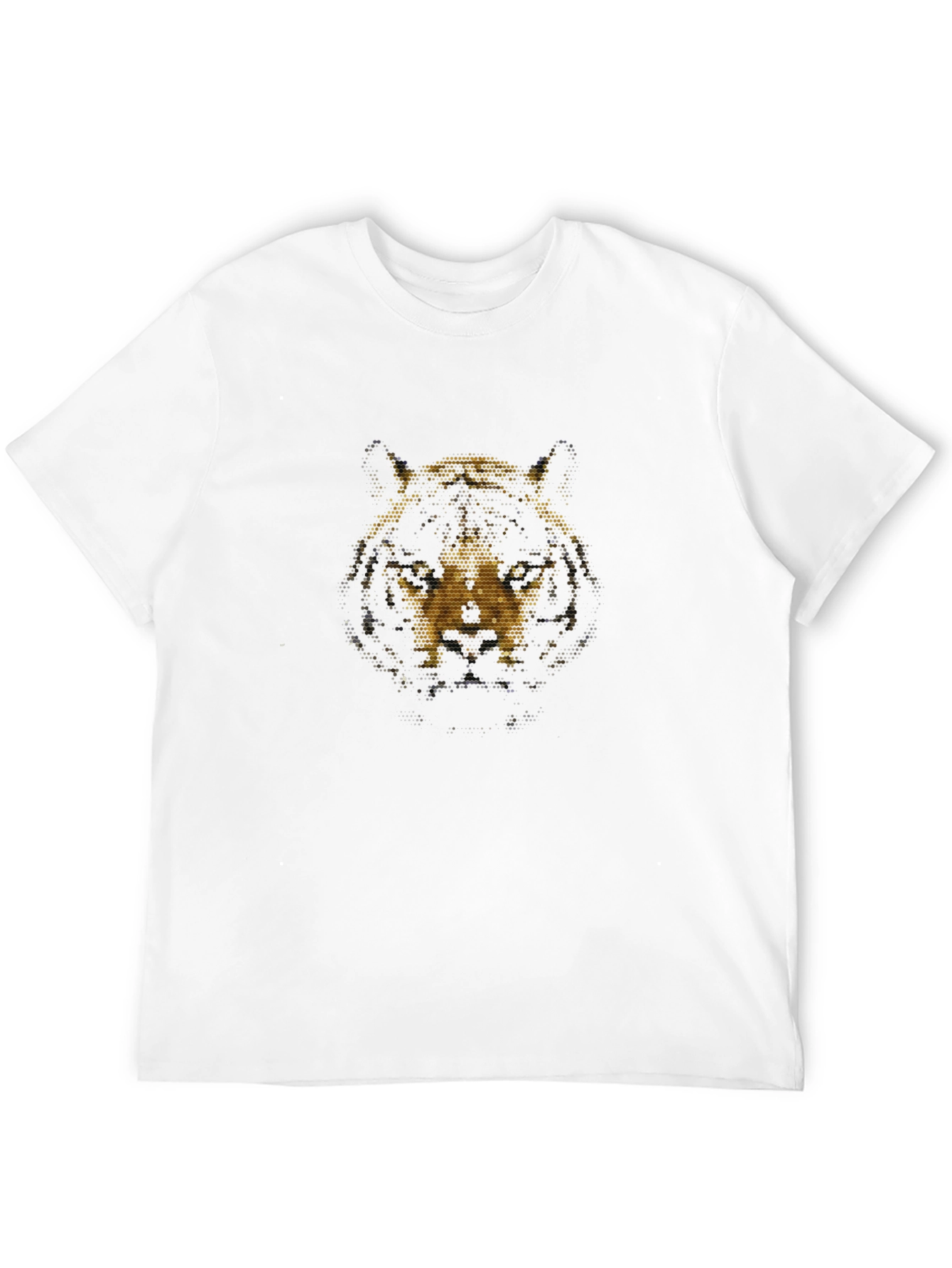 Tiger Head Graphic Print Mens Black T-Shirt