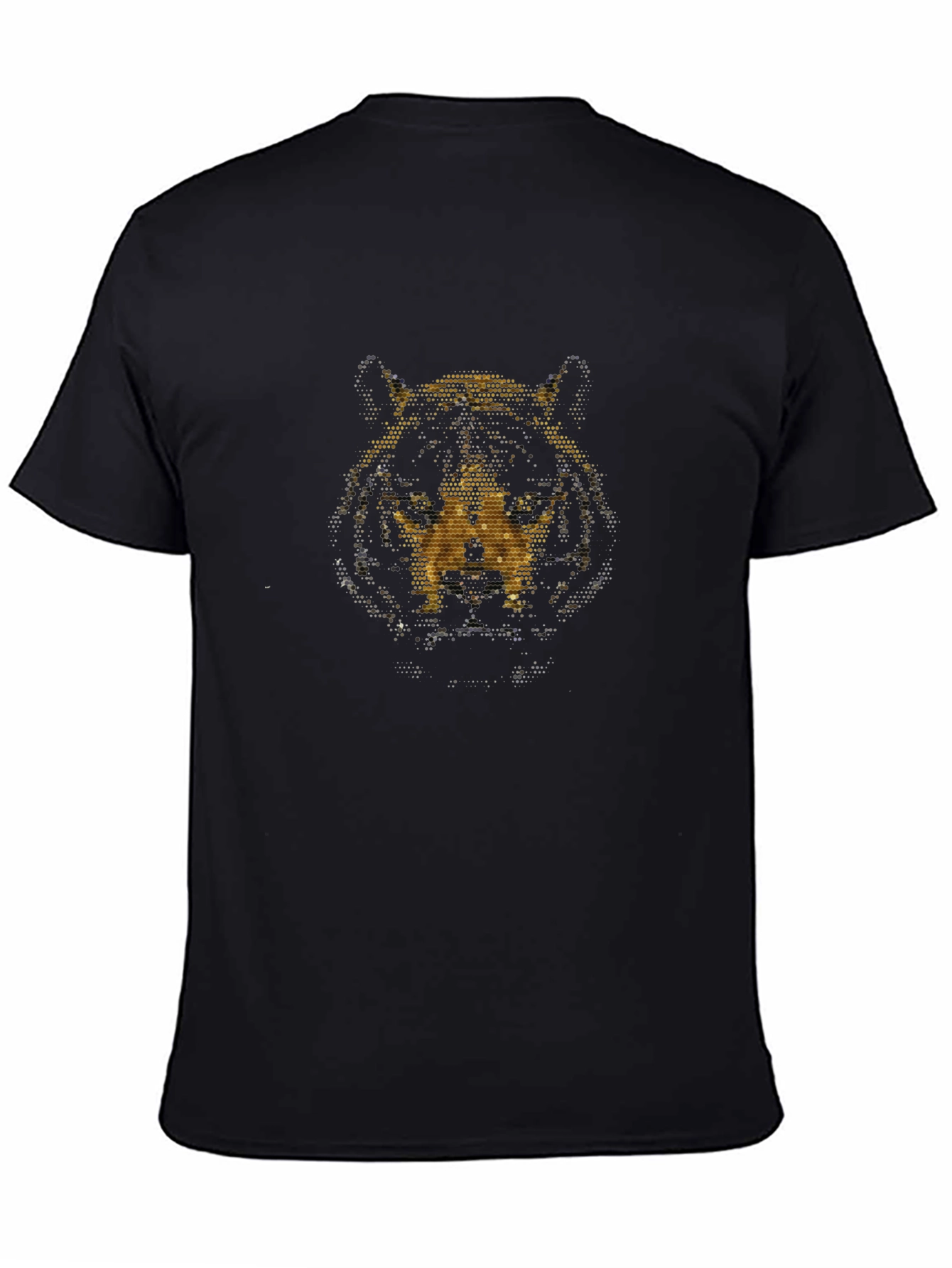 Tiger Head Graphic Print Mens Black T-Shirt
