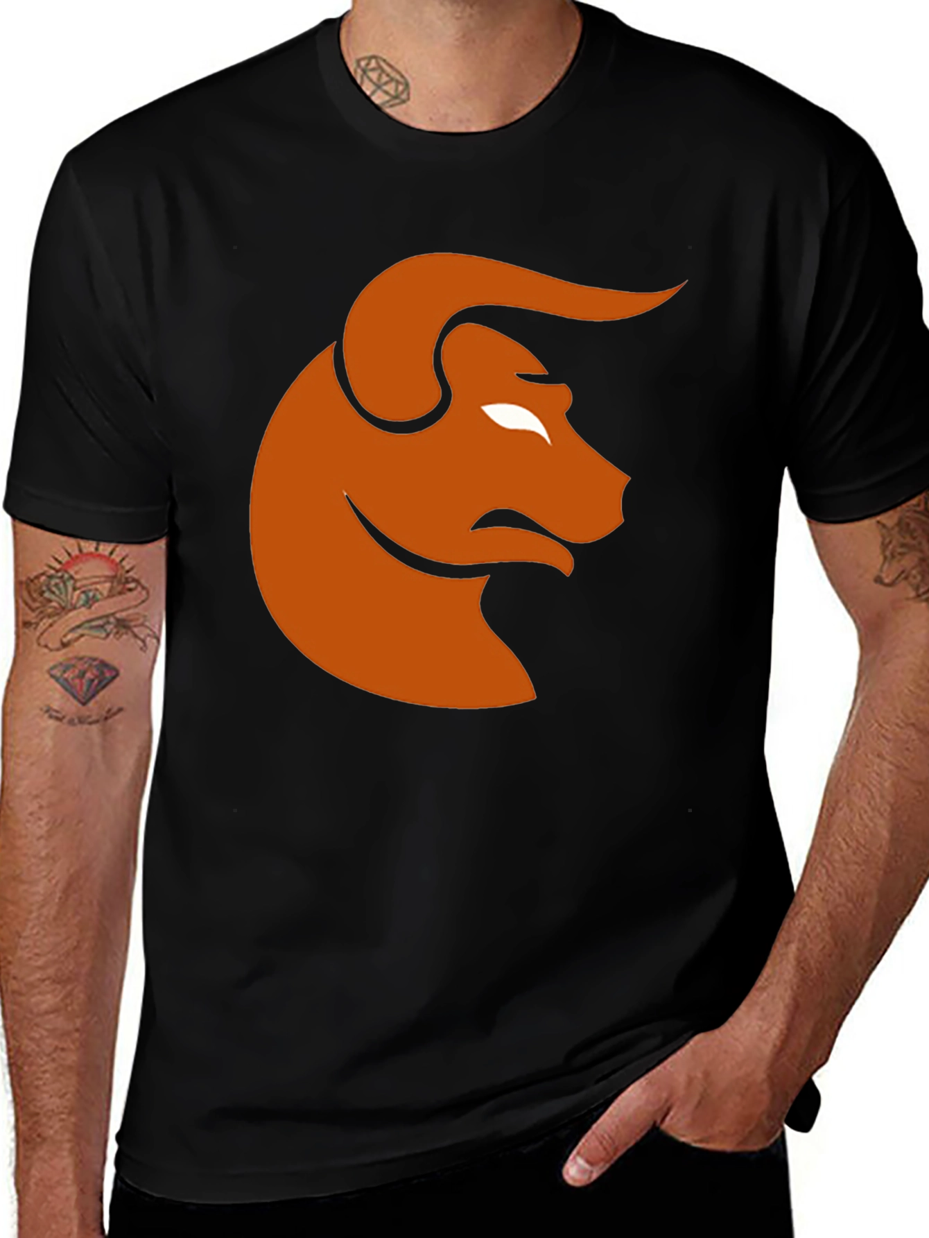 Bull Graphic Tee - Black Casual T-Shirt