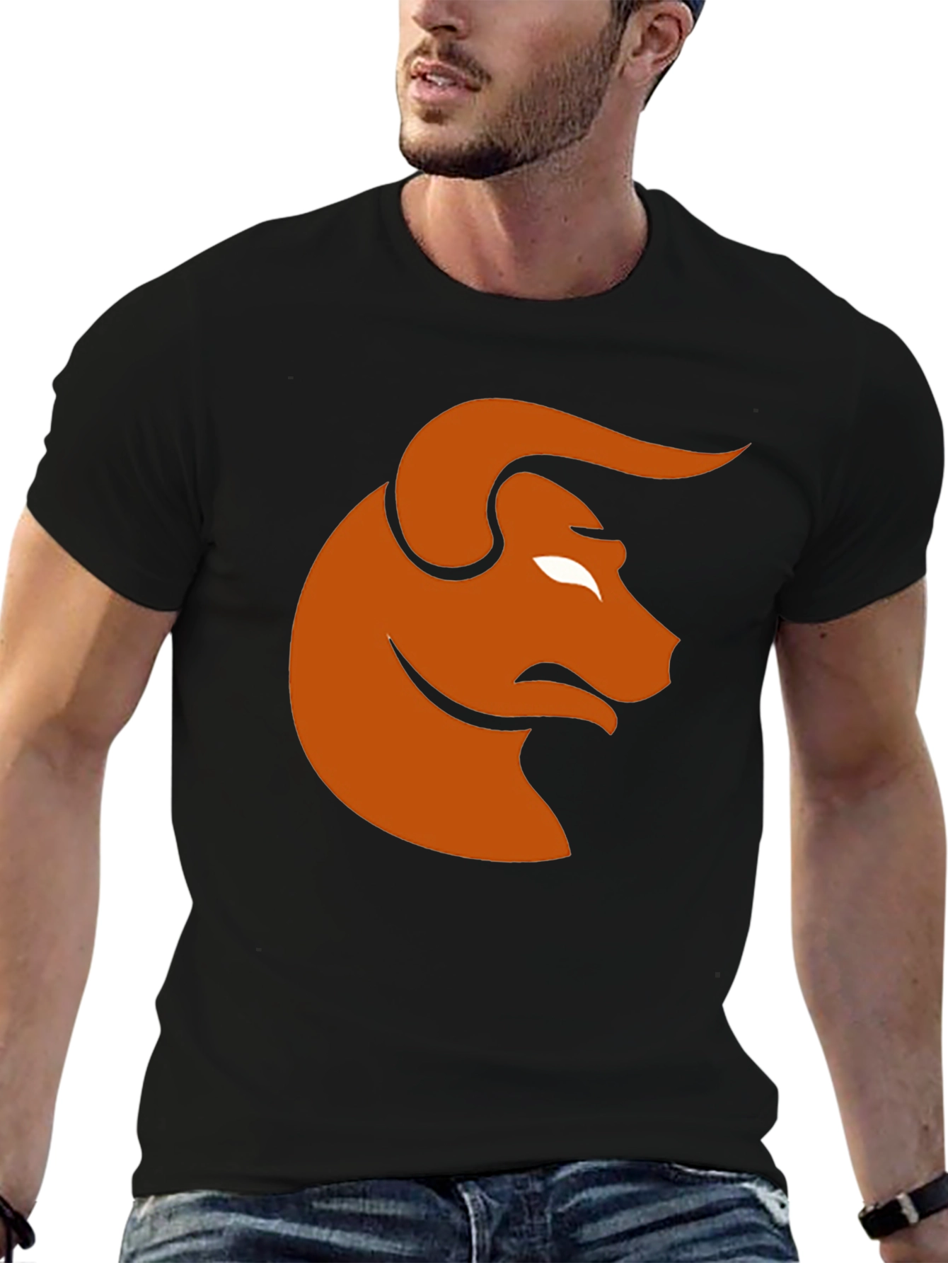 Bull Graphic Tee - Black Casual T-Shirt